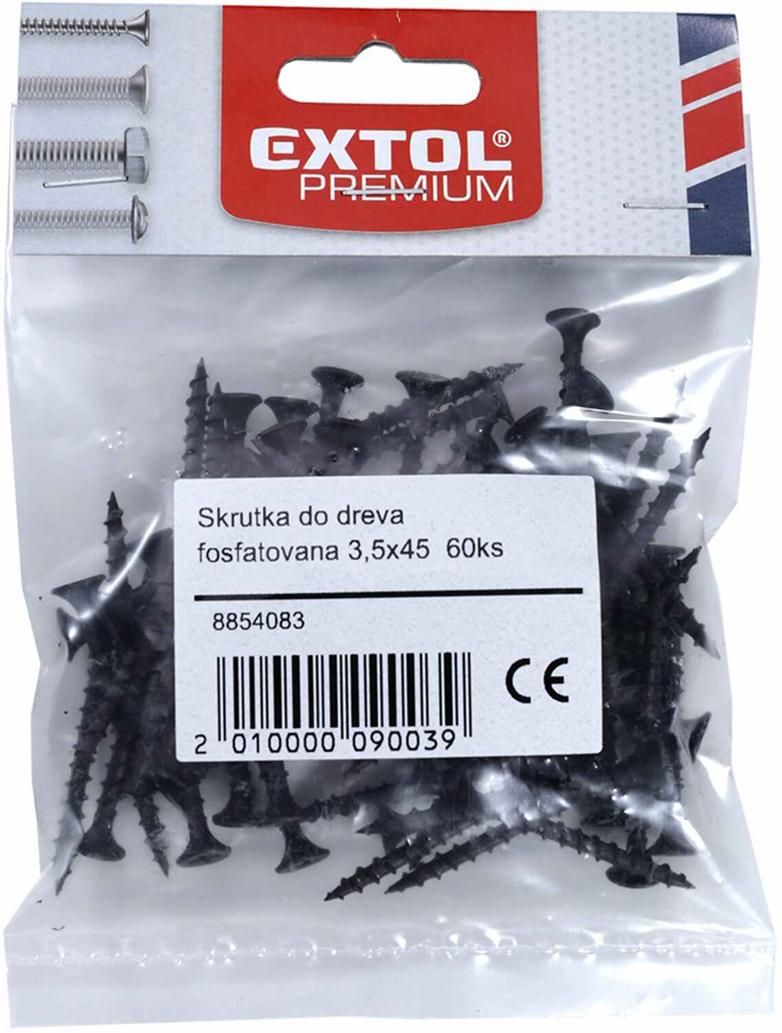 Skrutka do dreva fosfátovaná, 100ks, 3,5x35, EXTOL PREMIUM