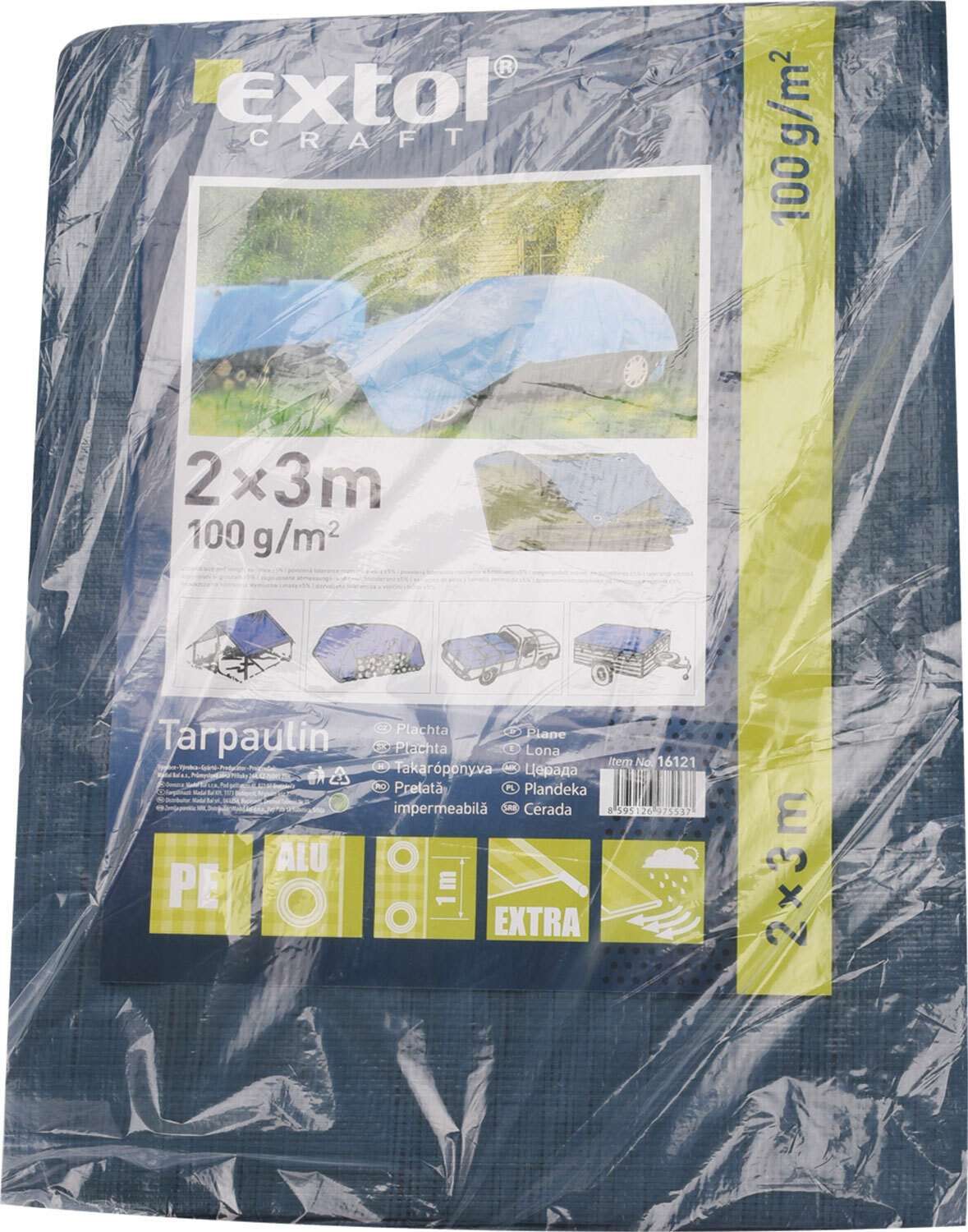 Plachta zakrývacia PE 100g/m², 6x10m, PE, EXTOL CRAFT