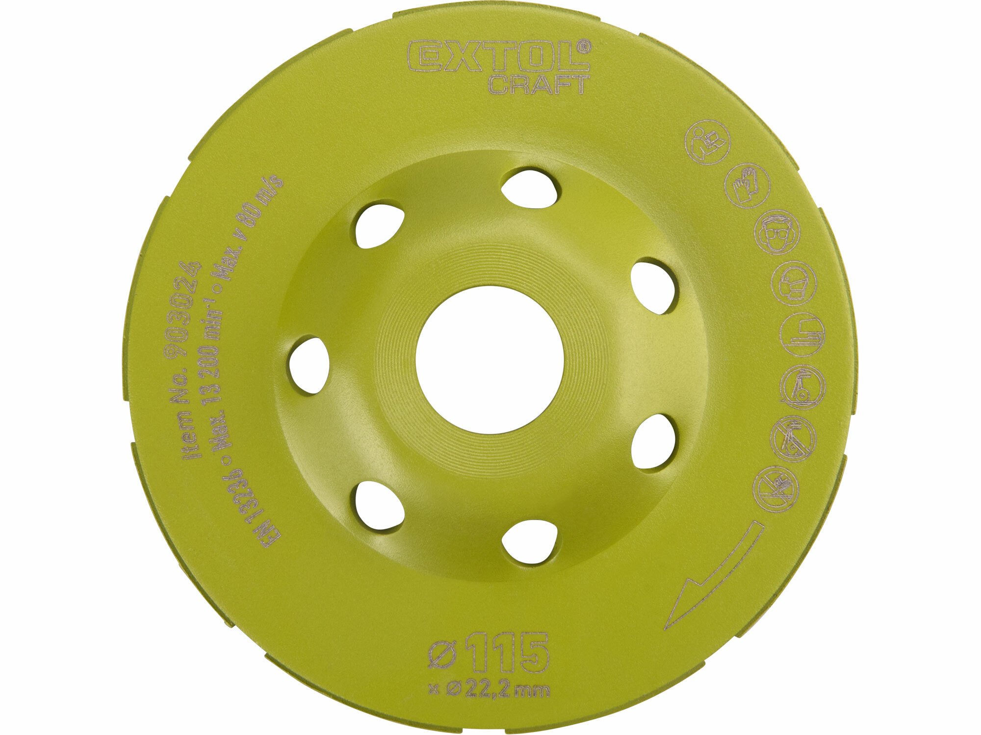 Kotúč brúsny diamantový dvojradový, 115mm, EXTOL CRAFT