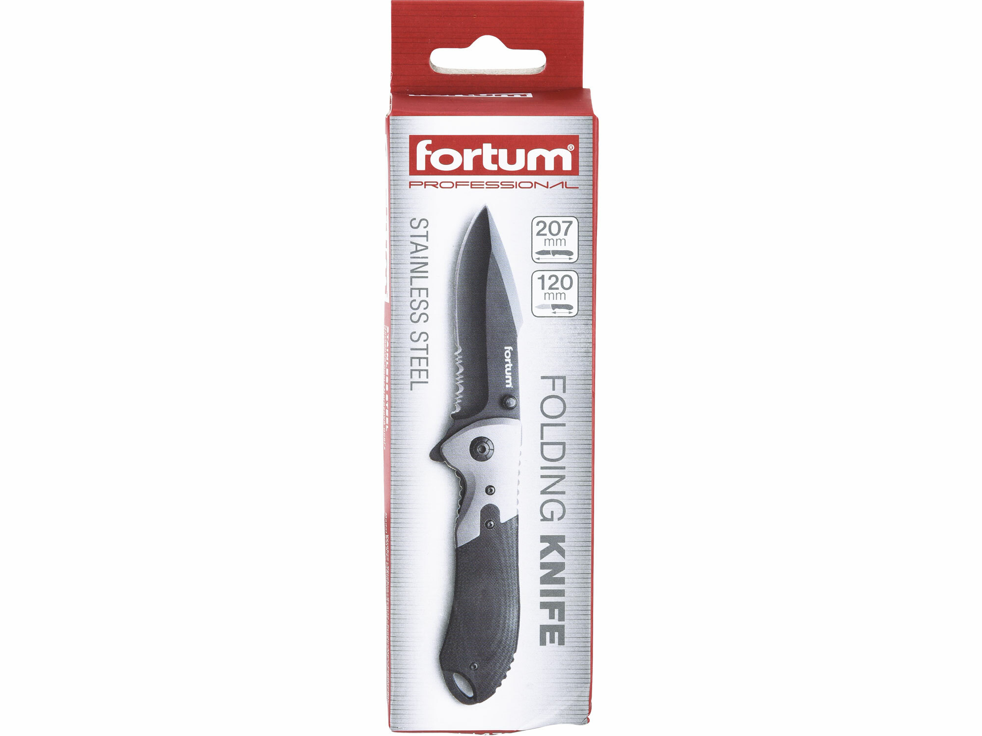 Nož zatvárací s poistkou 207mm, klip na opasok, FORTUM