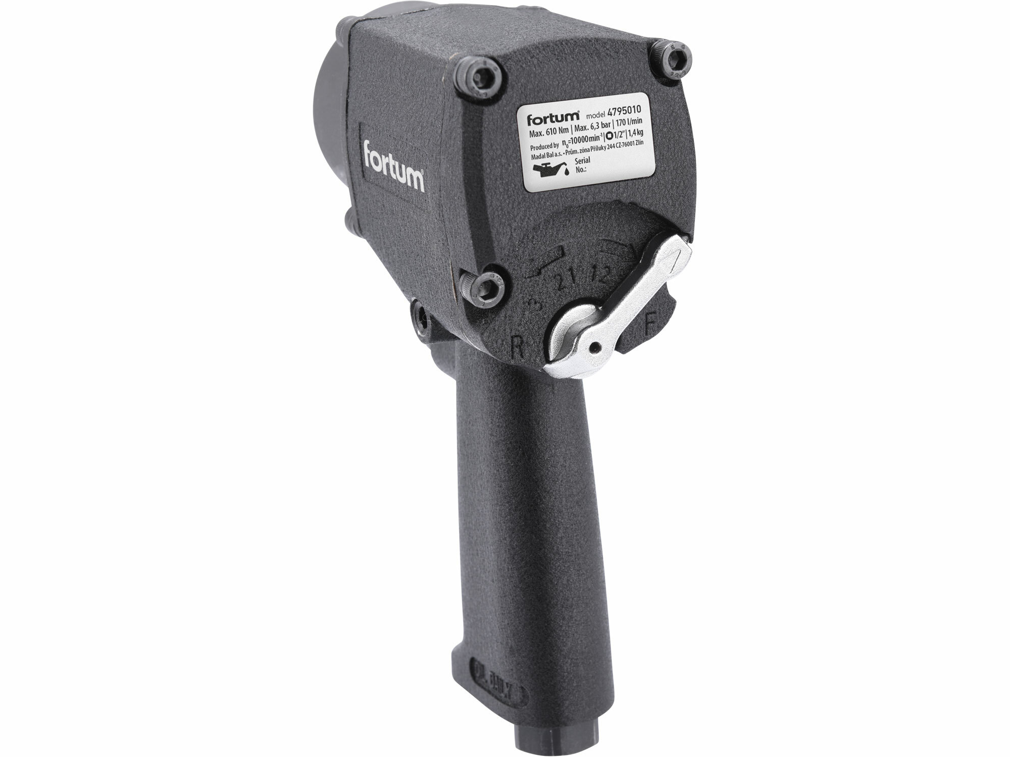 Uťahovač príklepový pneumatický kompaktný, max. uťahovací moment 610Nm, FORTUM