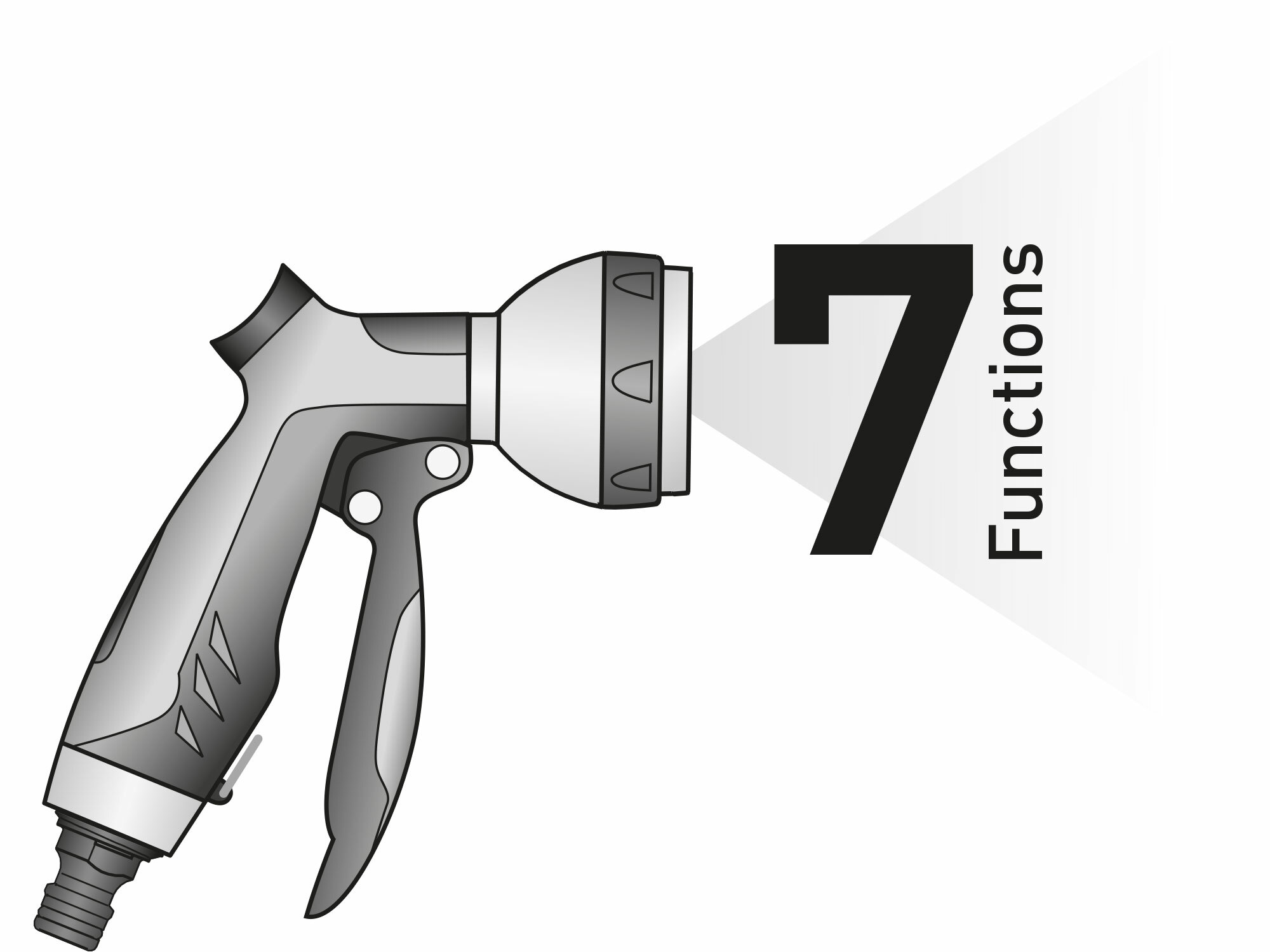 Postrekovač záhradný kov/plast, 7-funkčný, pogumovaná rukoväť, kov/plast, EXTOL PREMIUM