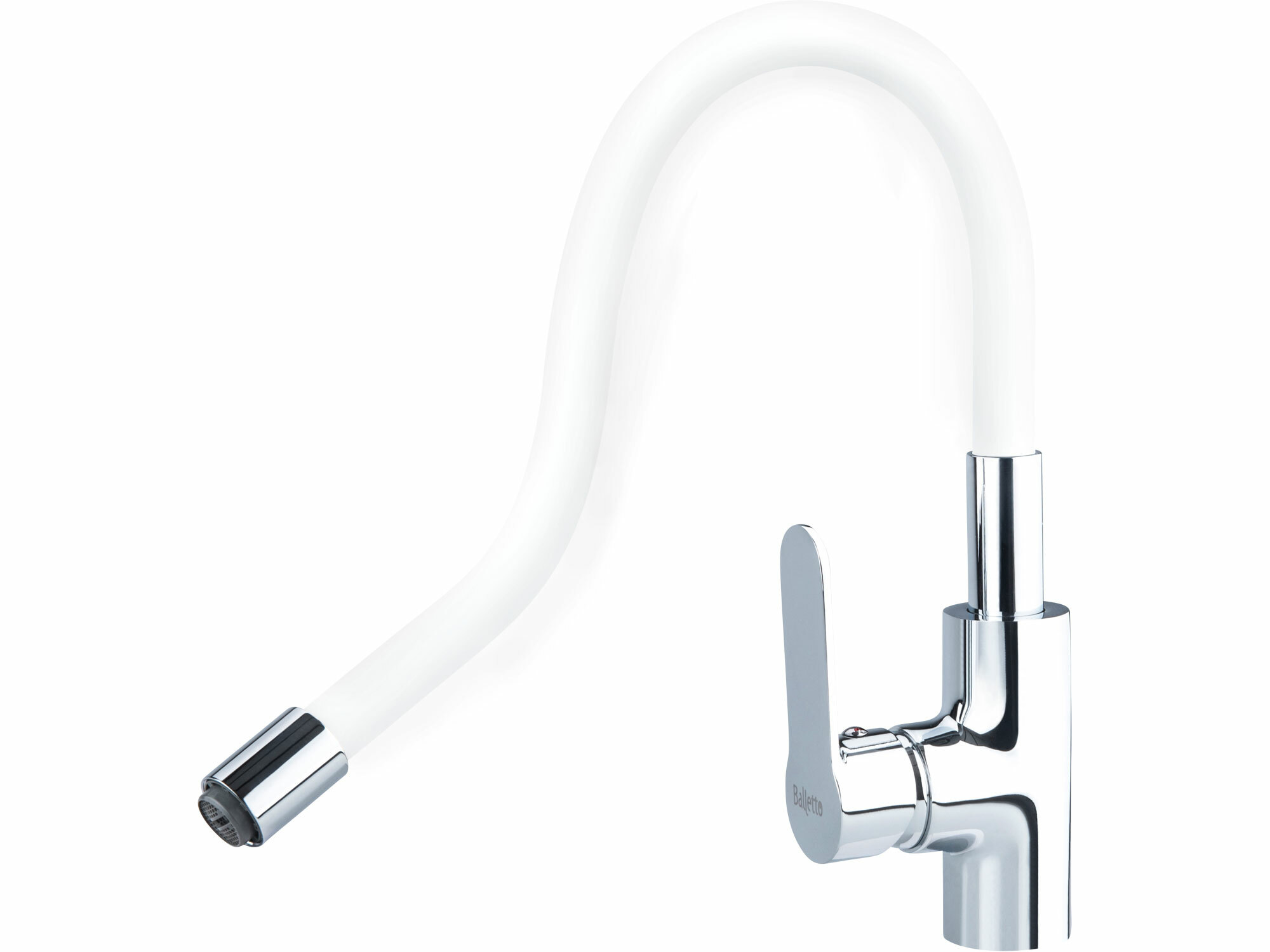 Batéria stojanková, flexibilné horné rameno biele, 550mm, 35mm, lesklý chróm, BALLETTO