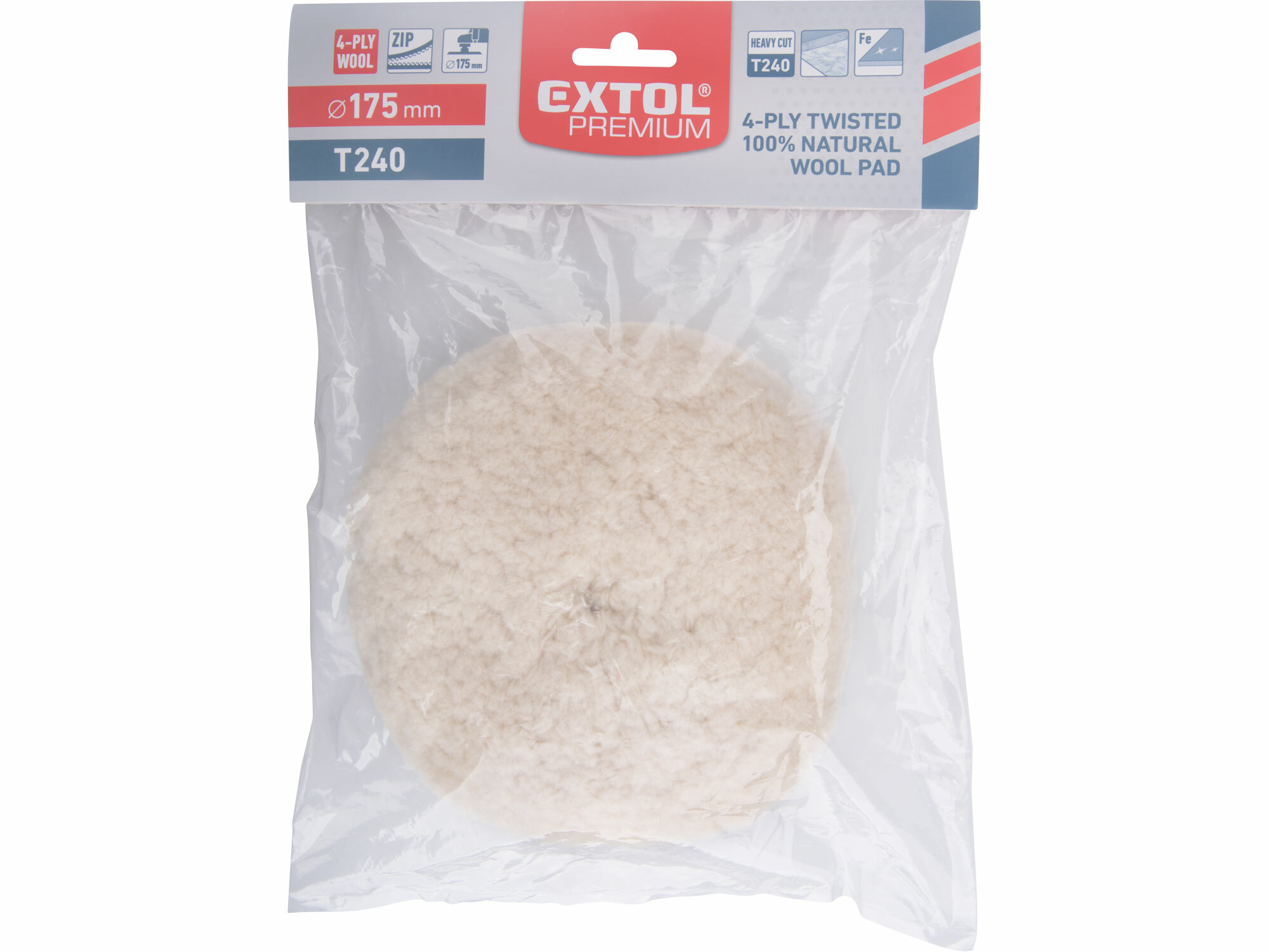 Kotúč leštiaci ovčia vlna, T180, Ø240mm, EXTOL PREMIUM