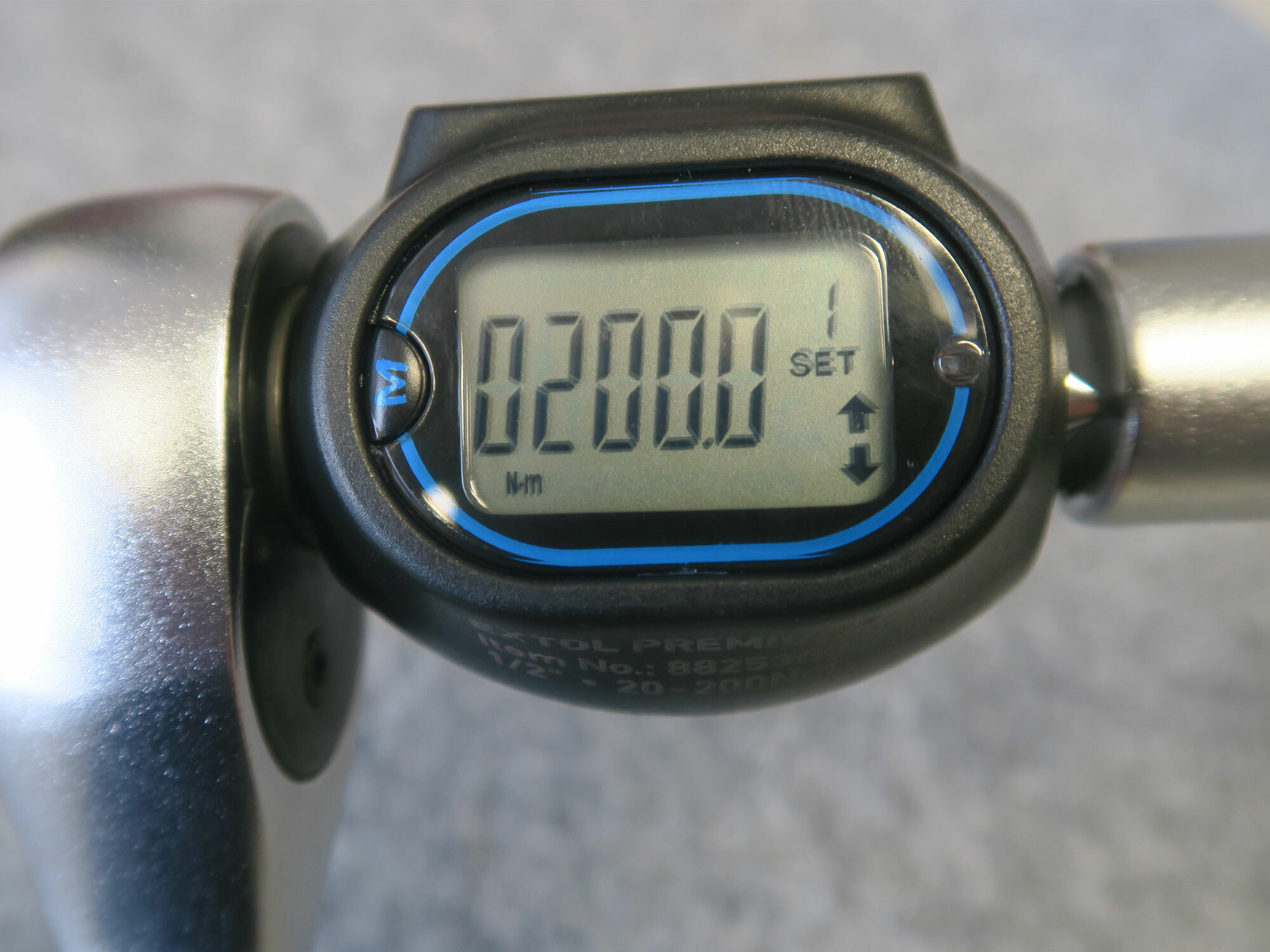 Adaptér momentový digitálny, 1/2", 20-200Nm, EXTOL PREMIUM