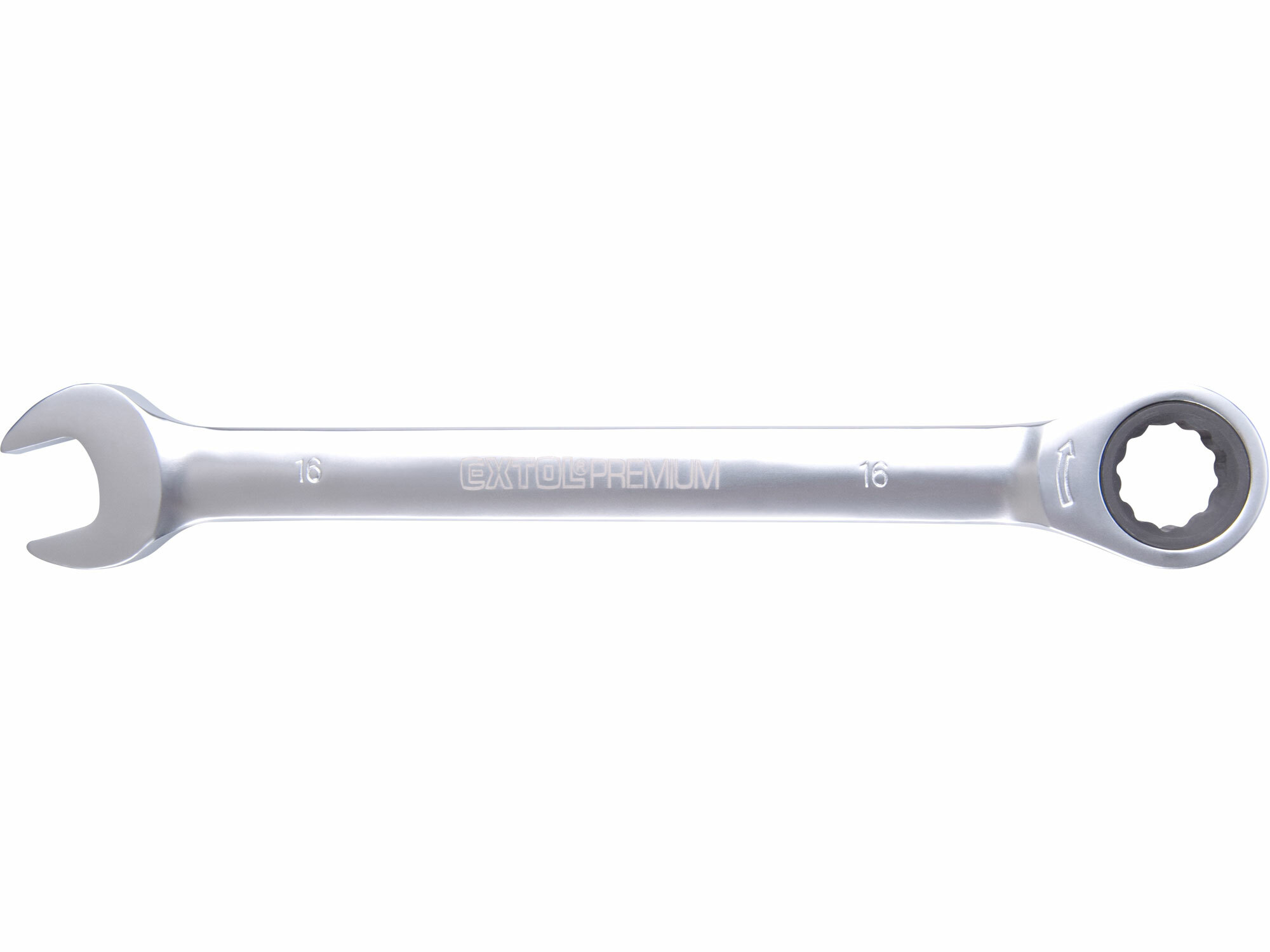 Kľúč očko-vidlicový, račňový, 72 zubov, 16mm, EXTOL PREMIUM