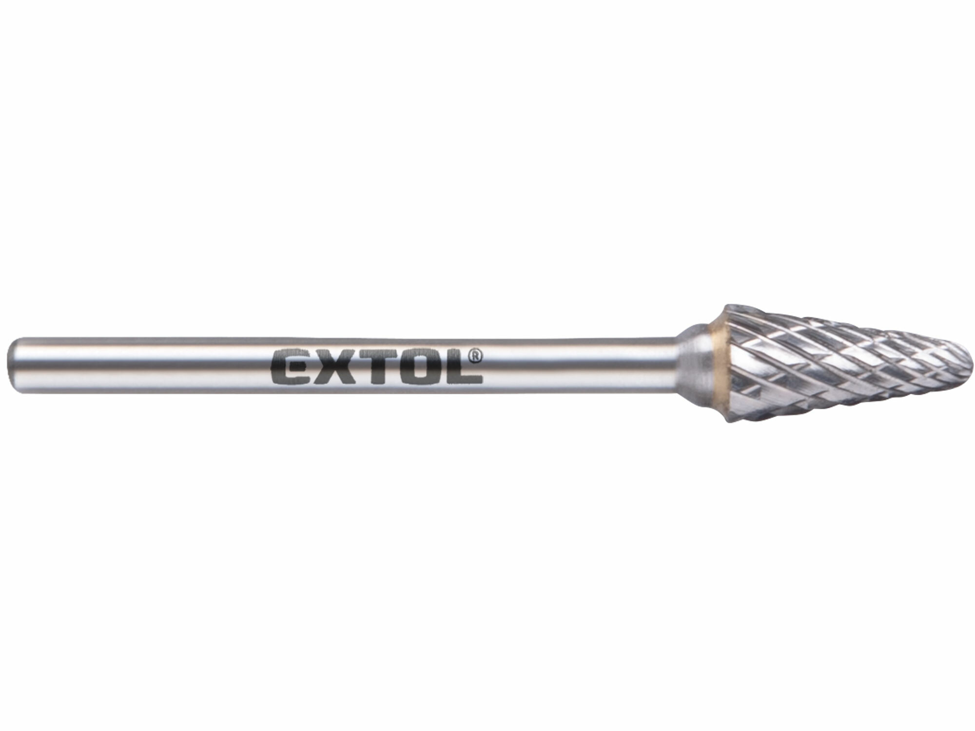 Fréza karbidová kónická polguľaté čelo, ø6mm, rezná dĺžka 13mm, stopka ø3mm, EXTOL INDUSTRIAL