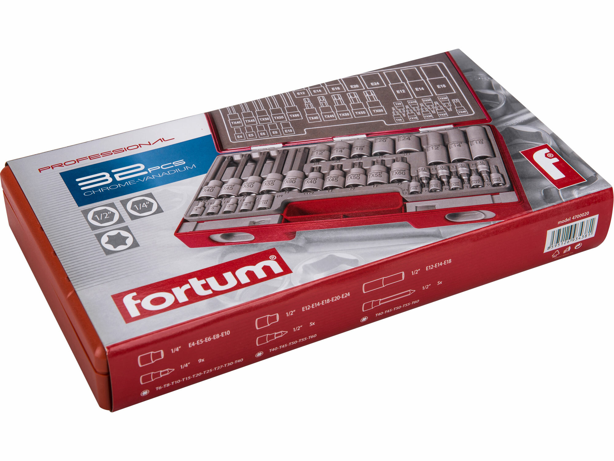 Sada nástrčných a zástrčných kľúčov TORX®, 32-dielna, FORTUM
