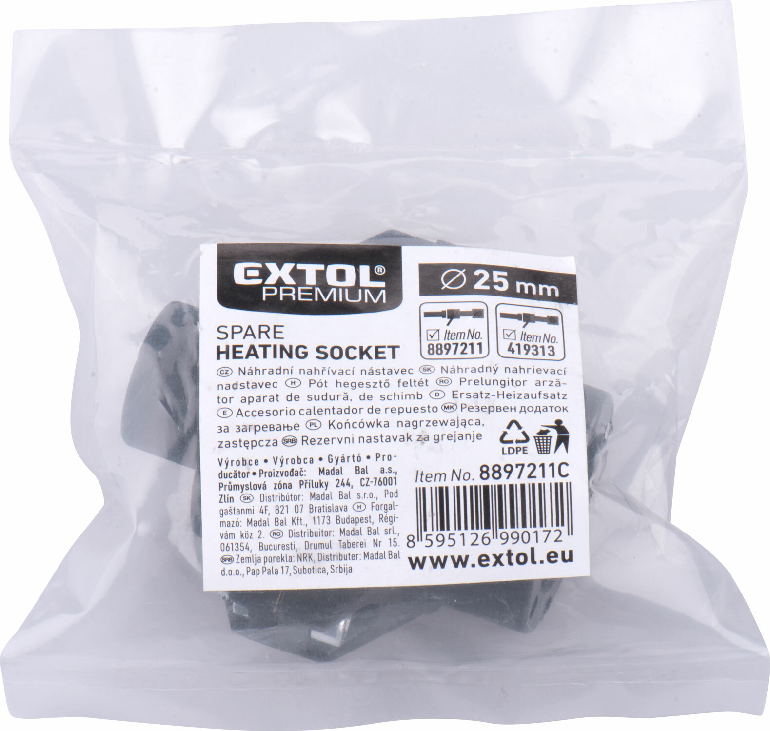 Nadstavec 25mm (1") pre polyfúznu zváračku, EXTOL PREMIUM