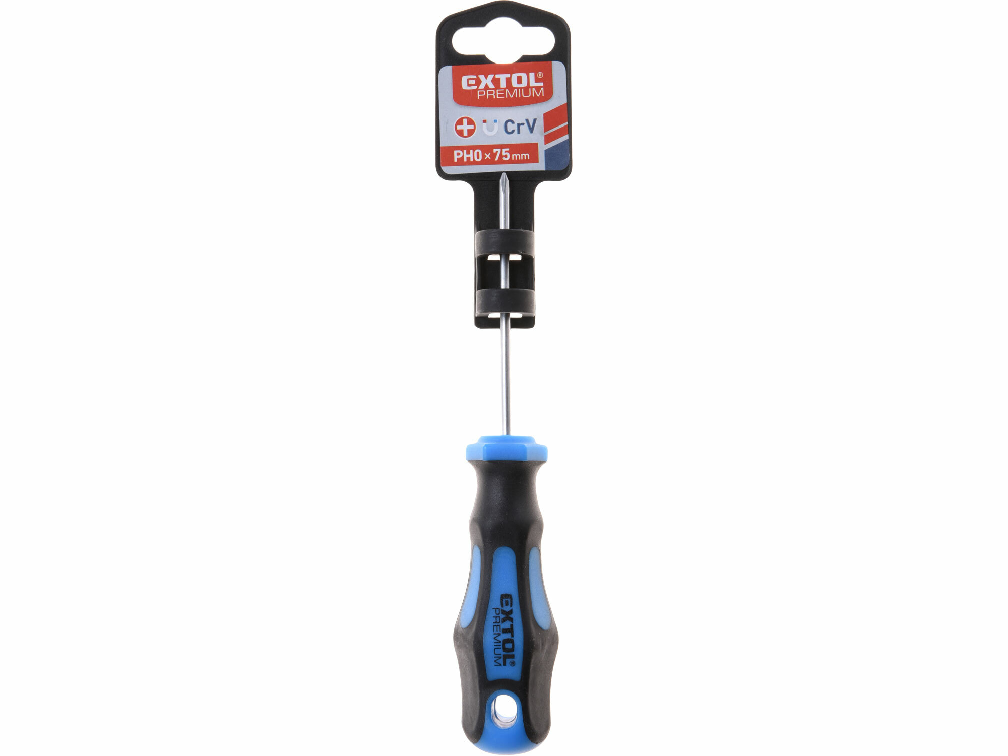 Skrutkovač krížový PH, magnetický, PH0 x 75mm, CrV, EXTOL PREMIUM