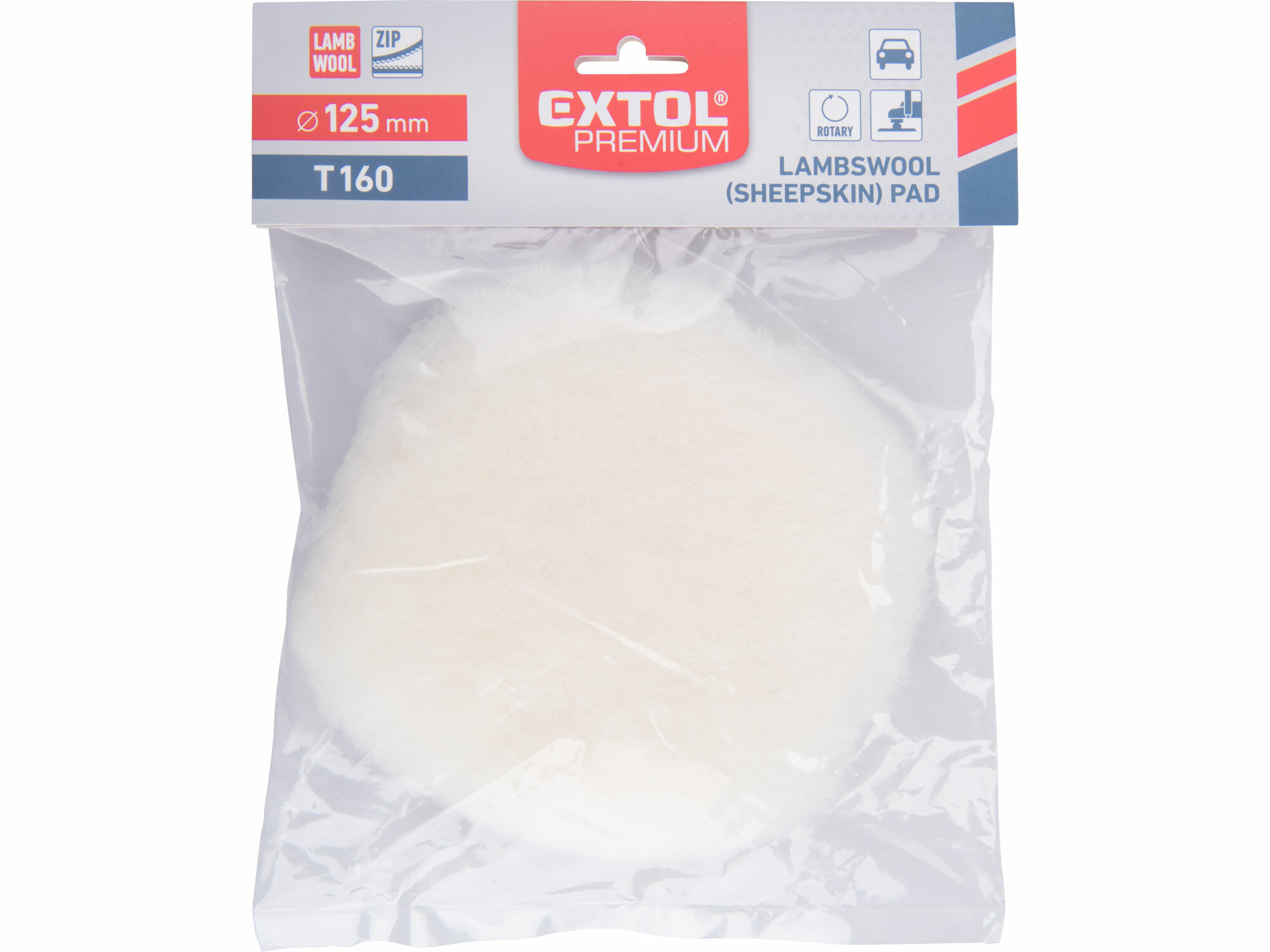 Kotúč leštiaci ovčie rúno, T160, Ø125mm, EXTOL PREMIUM