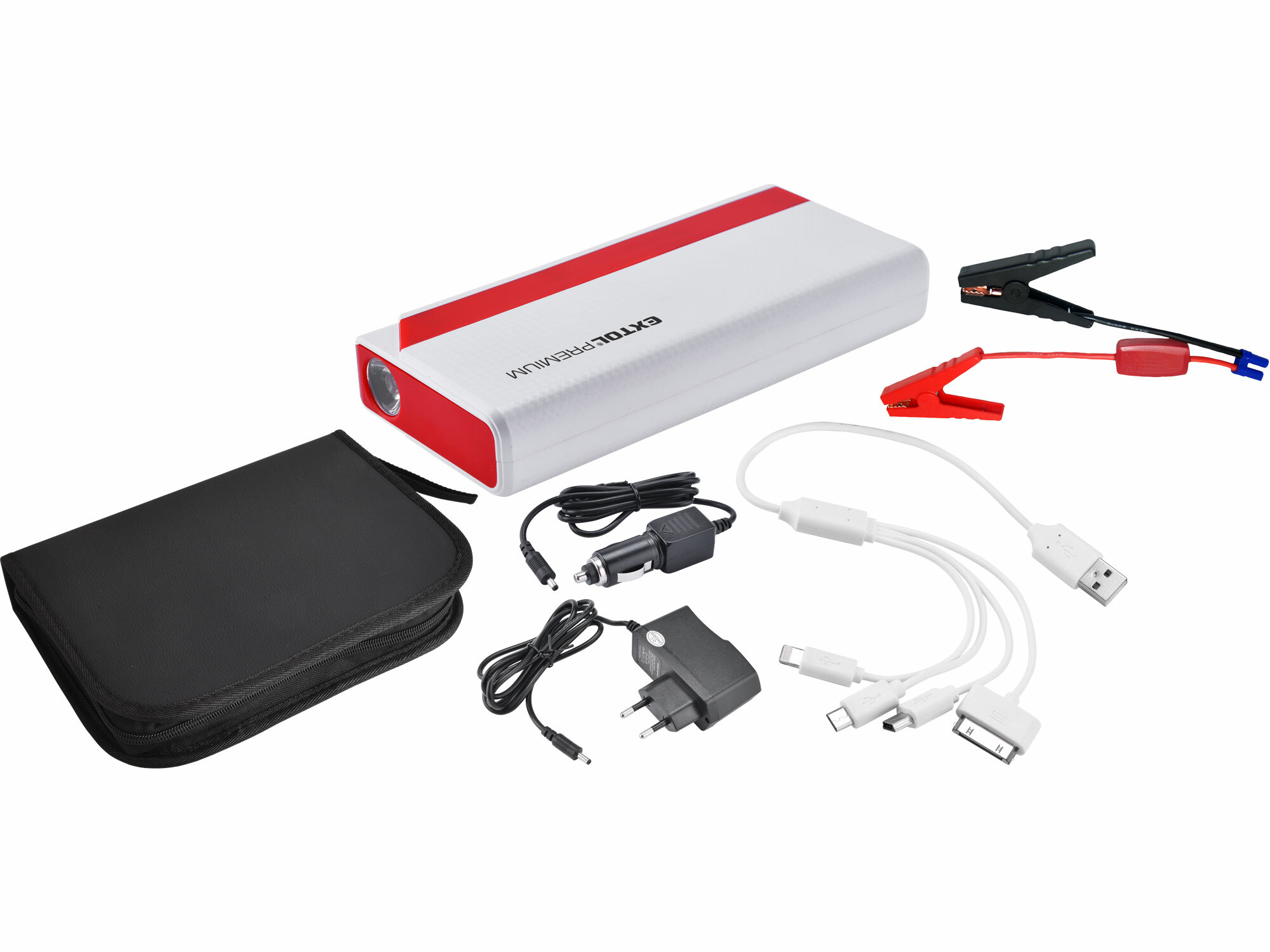 Štartovací zdroj s powerbankou, 9000mAh, 200A, max.400A, EXTOL PREMIUM