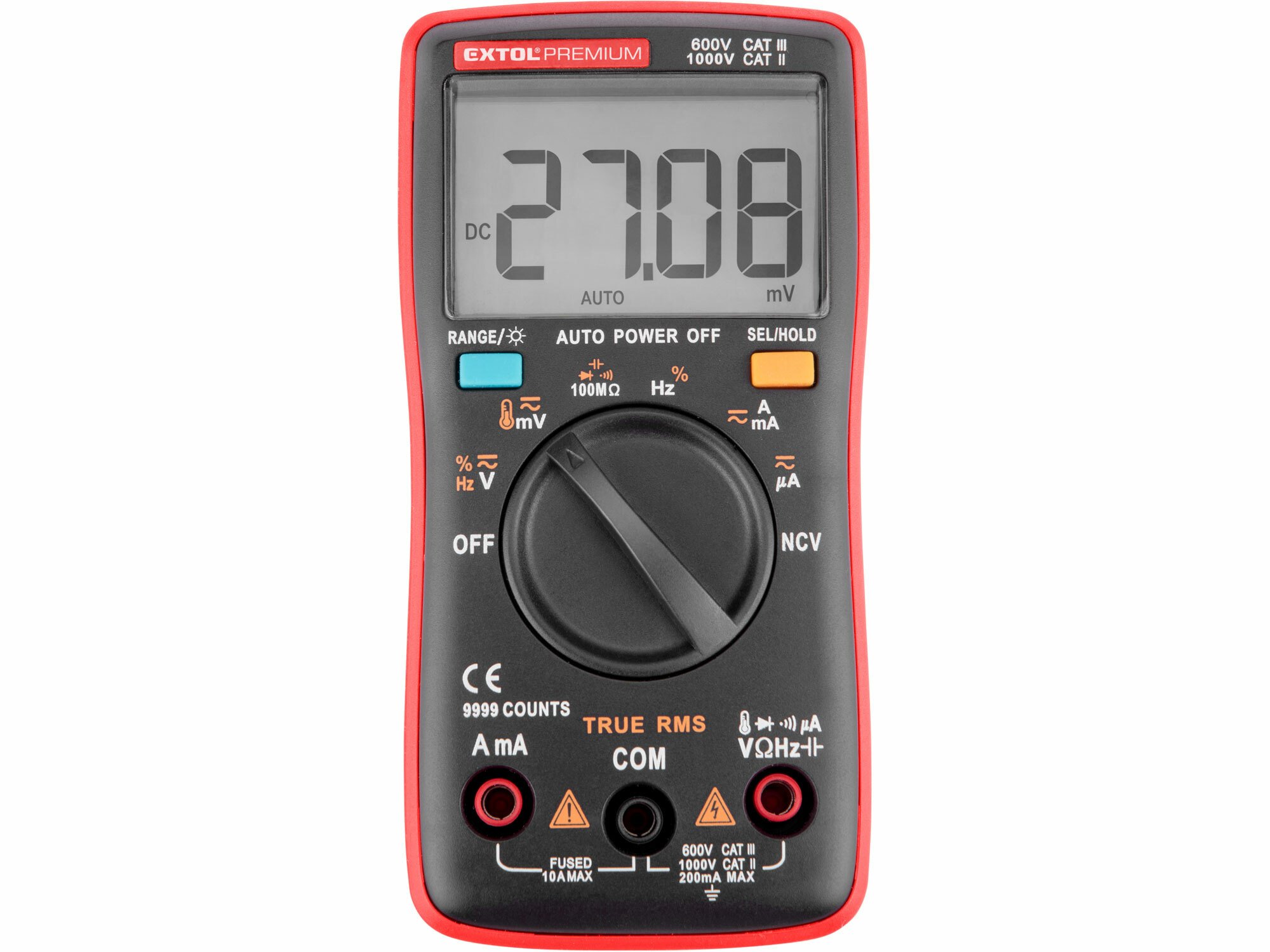 Multimeter digitálny s automatickou voľbou rozsahov,True RMS, max. 750V/1000V AC/DC