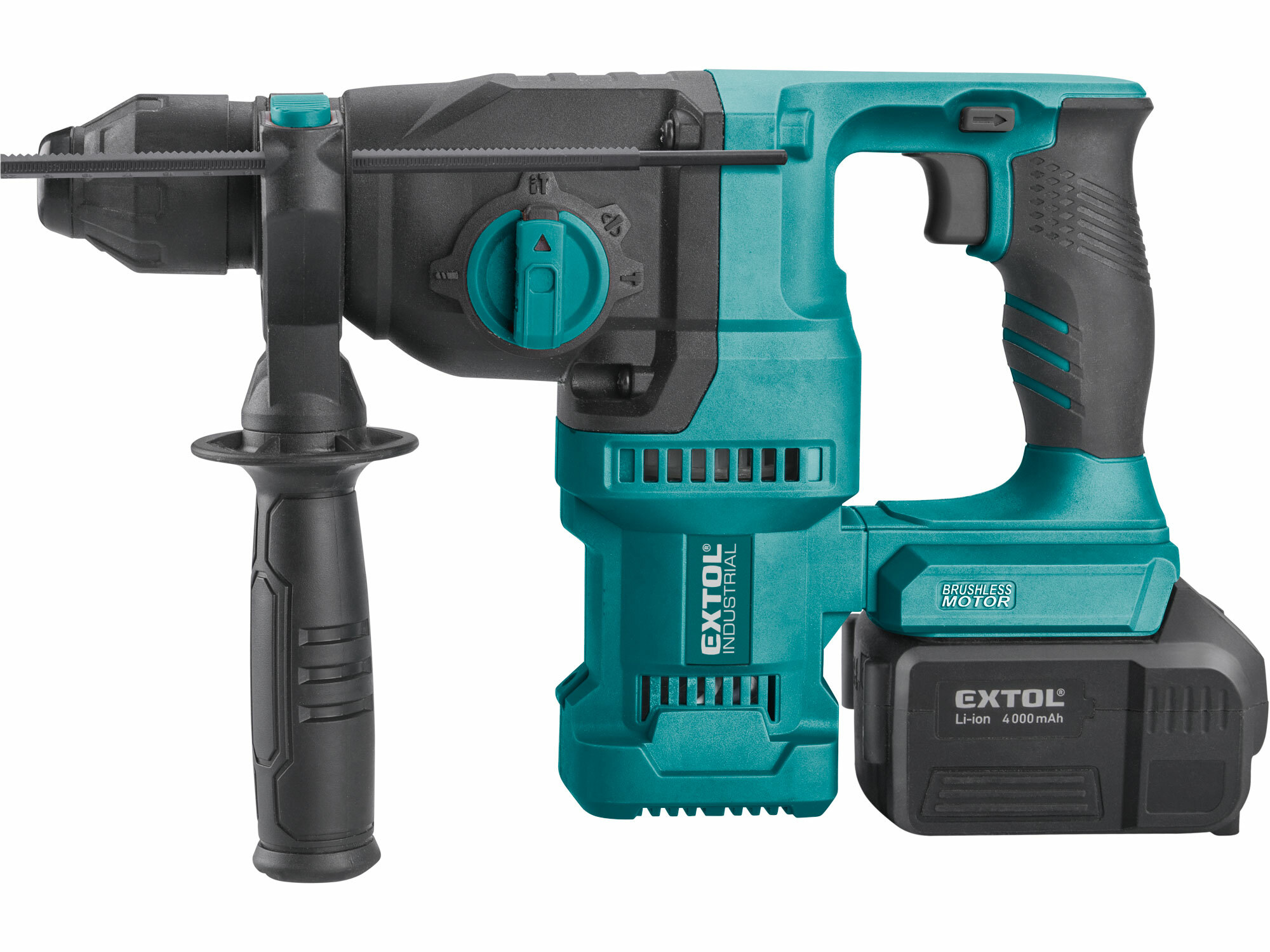 Kladivo vŕtacie aku Share20V, 1x 4Ah, SDS-plus, 2,6J, bezuhlíkový motor, EXTOL INDUSTRIAL
