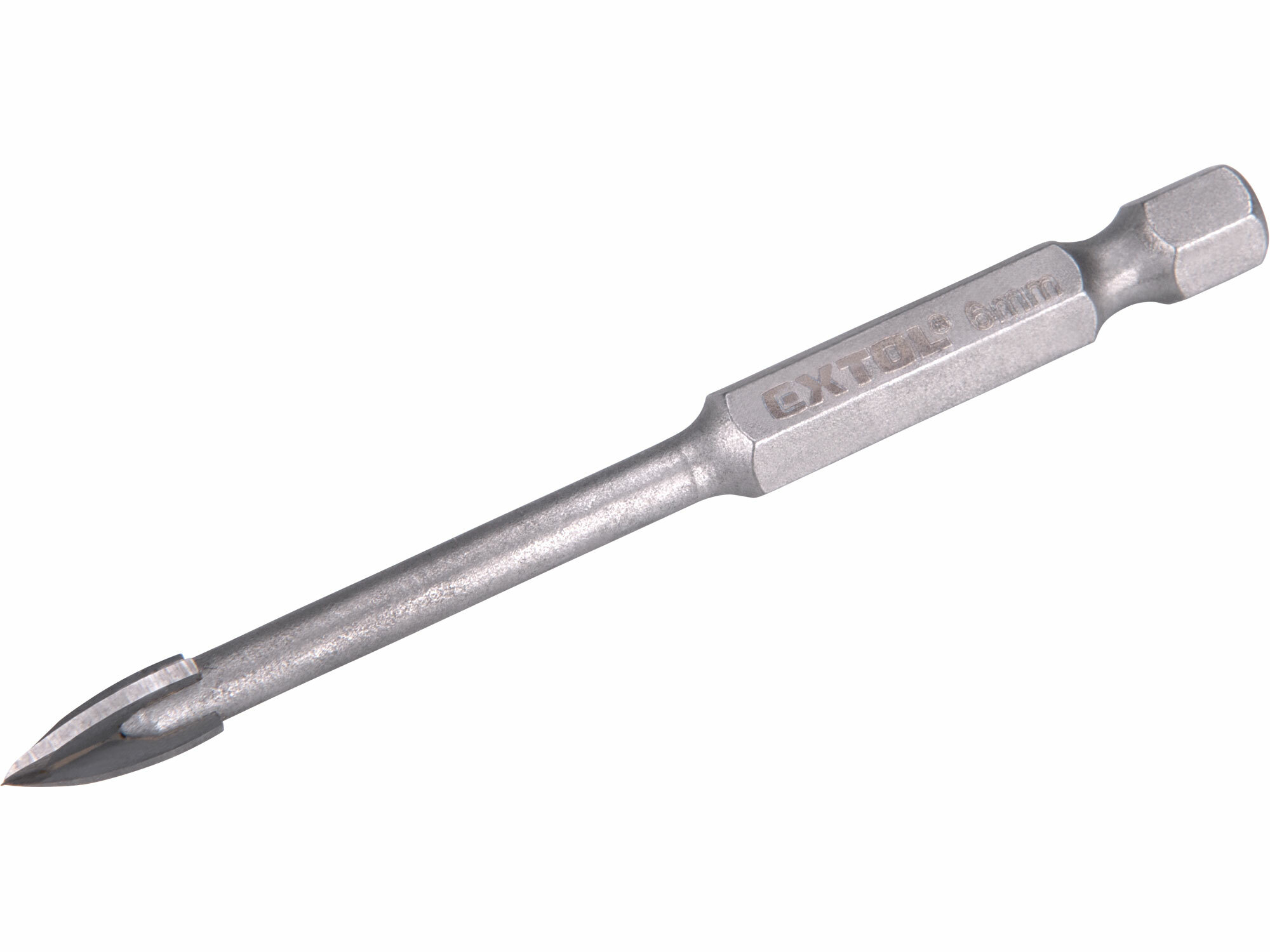 Vrták do skla 6x76mm, šesťhranná 1/4" stopka