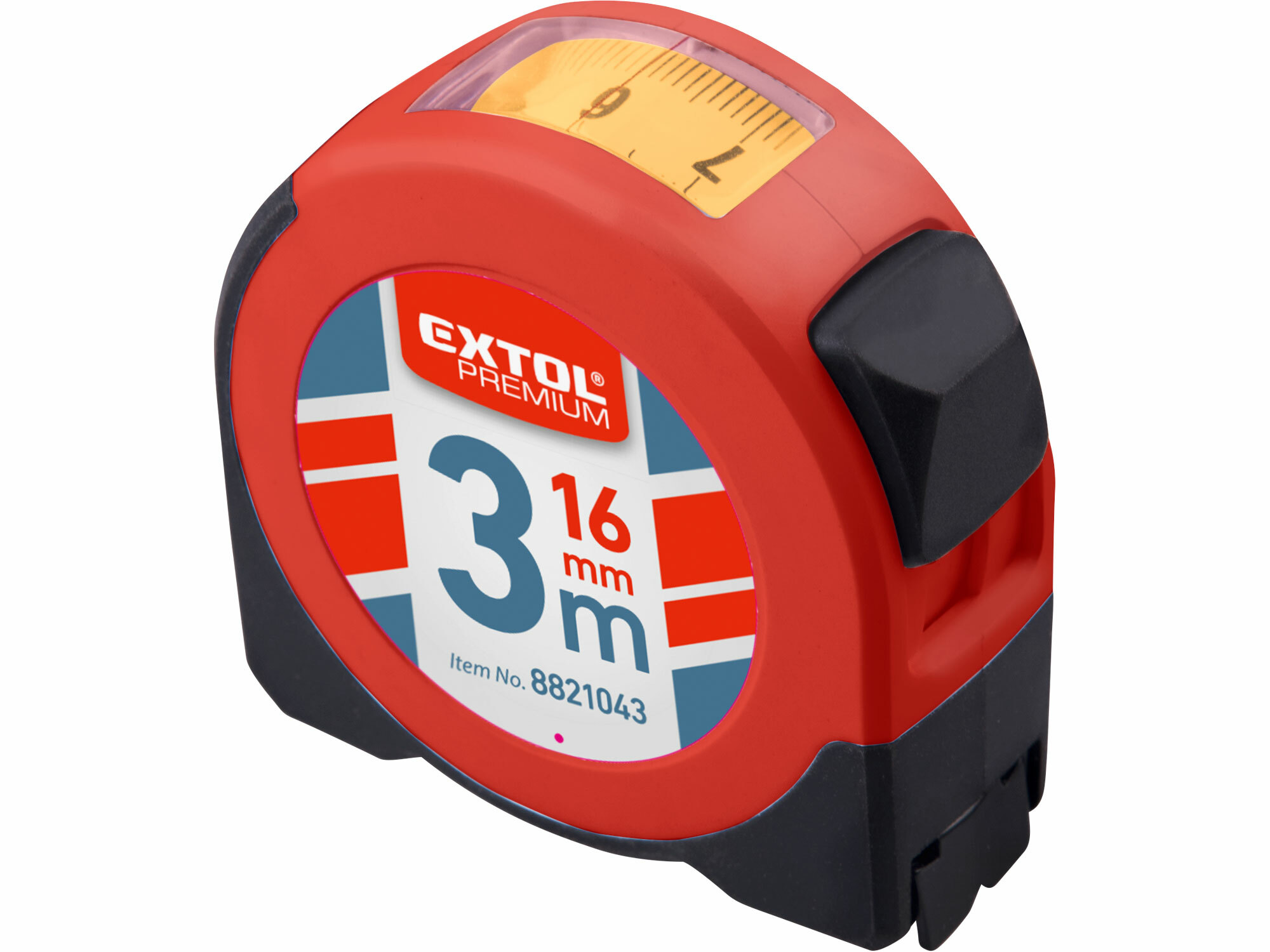 Meter zvinovací s okienkom, 3m/16mm, EXTOL PREMIUM