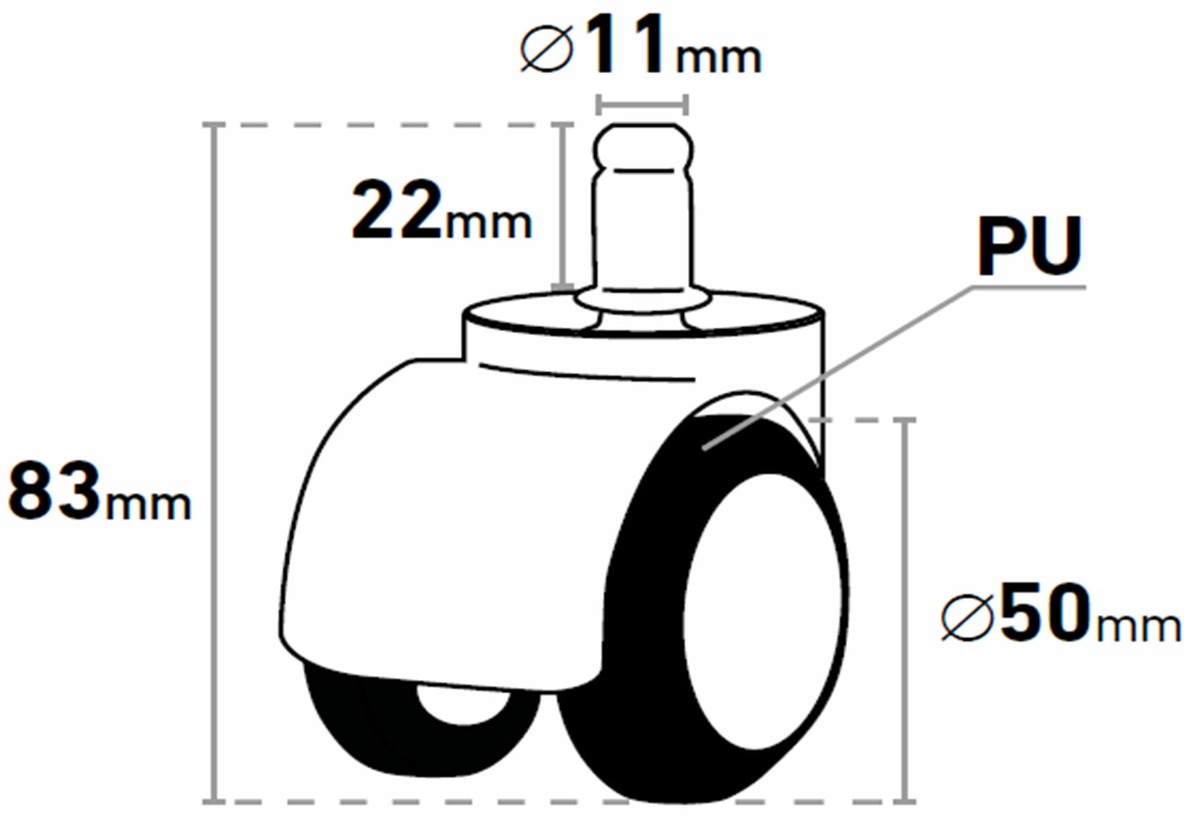 Kolieska otočné dvojité 2ks, Ø50mm, max. 25kg/1ks, EXTOL PREMIUM
