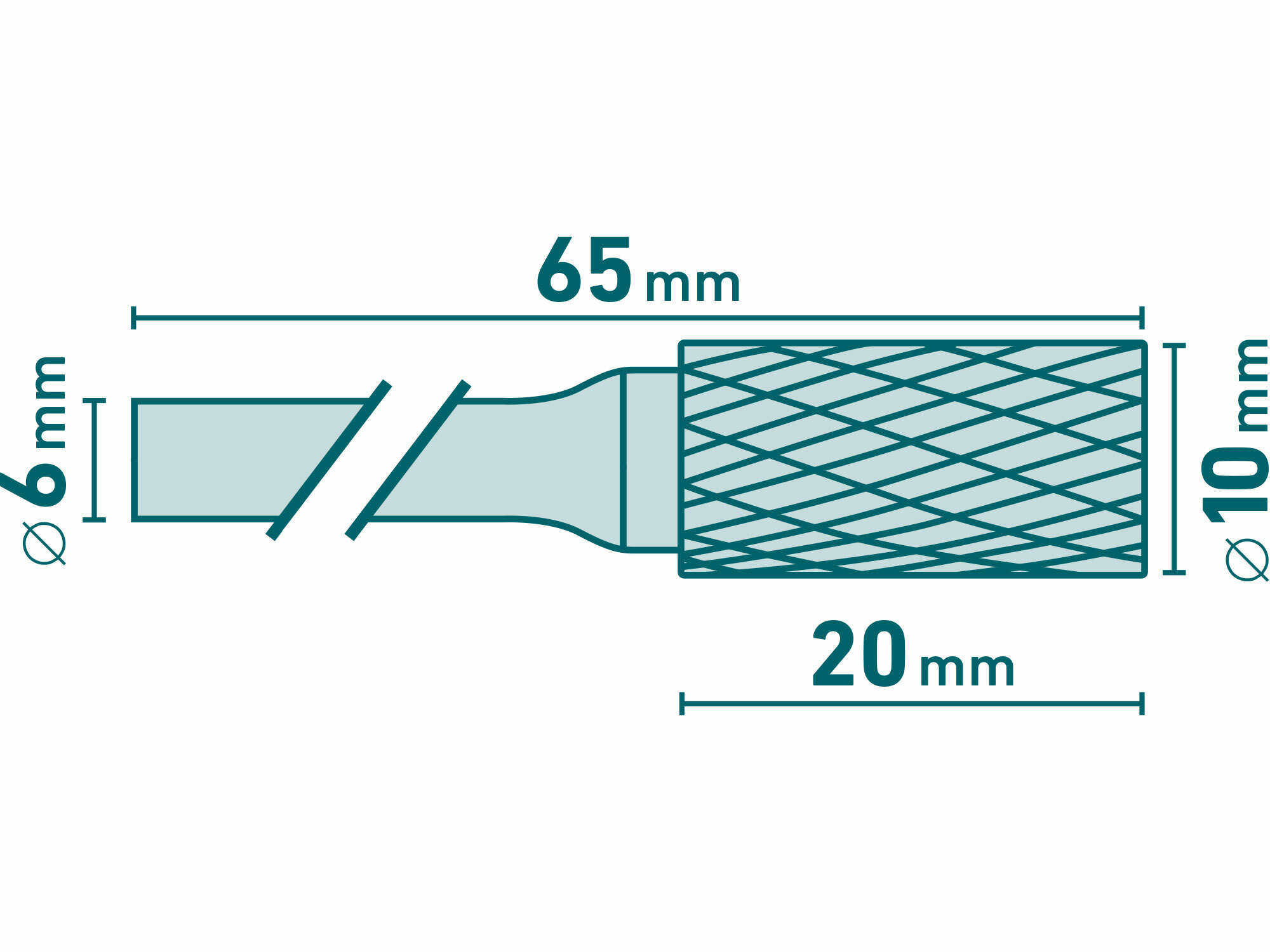 Fréza karbidová valcová, Ø10mm, EXTOL INDUSTRIAL