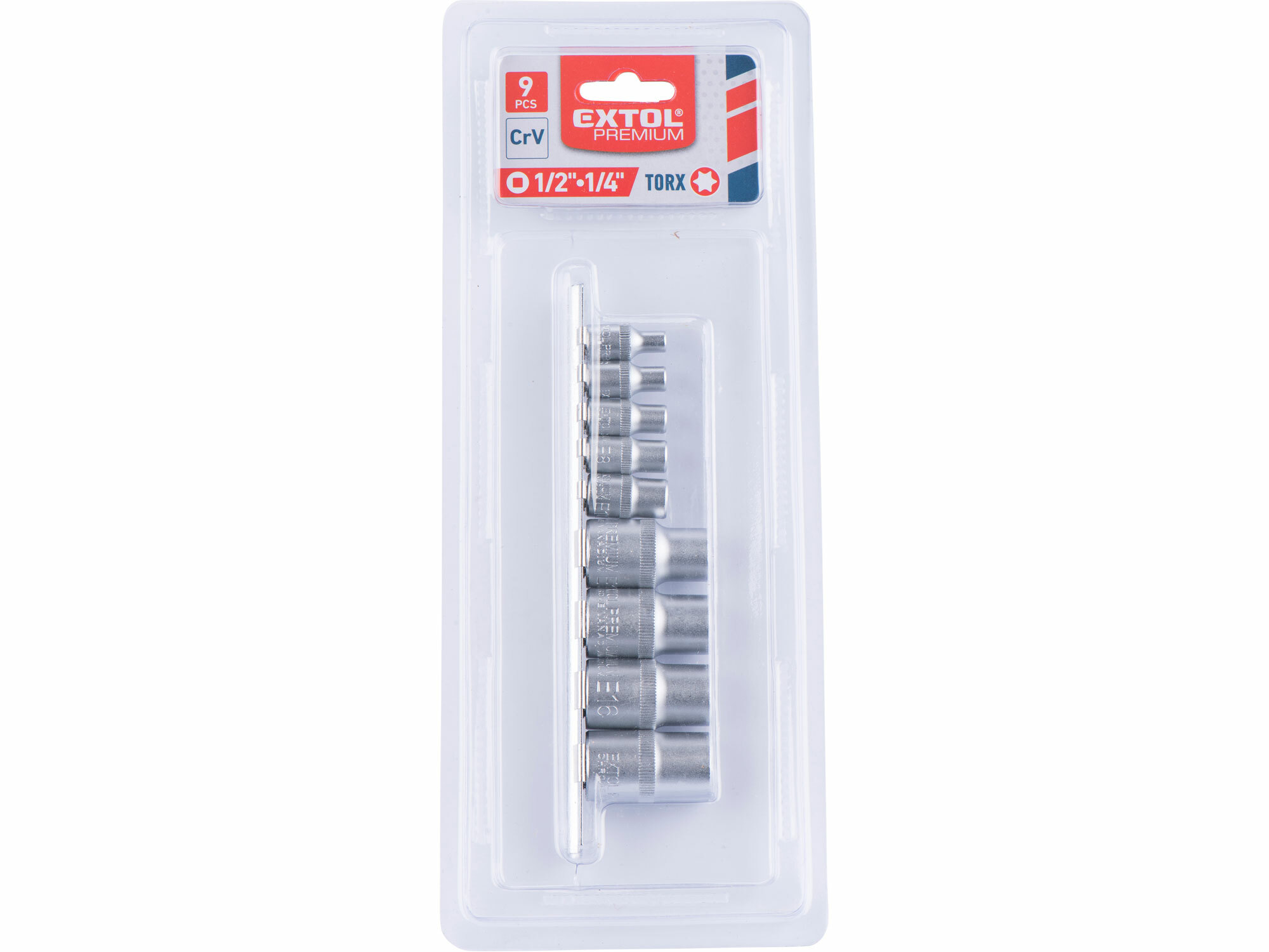 Kľúče nástrčné Torx, 1/4'' E5-18, CrV, EXTOL PREMIUM