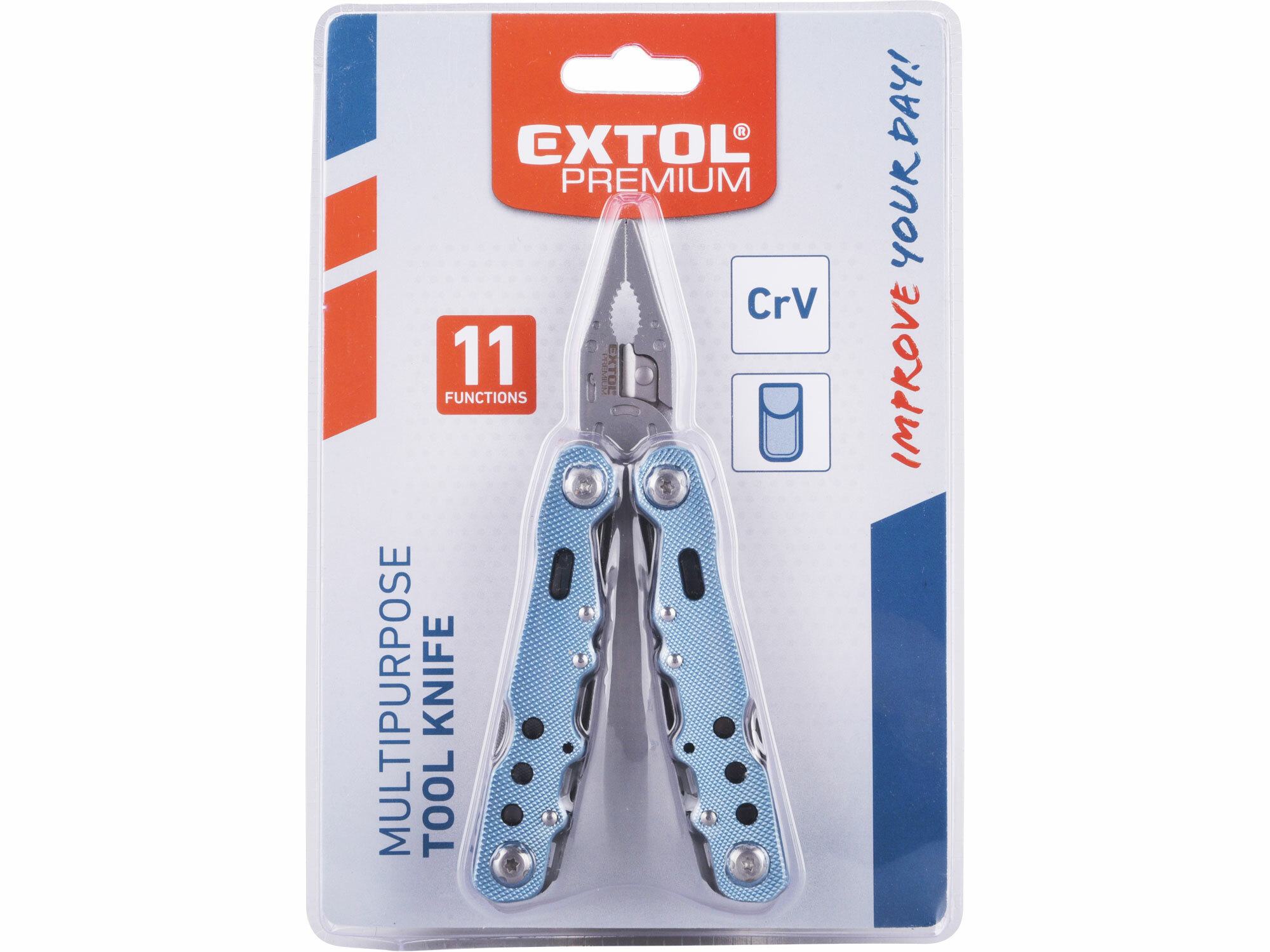 Nôž multifunkčný, 11-dielny, 165mm, 300g, nylonové puzdro, EXTOL PREMIUM