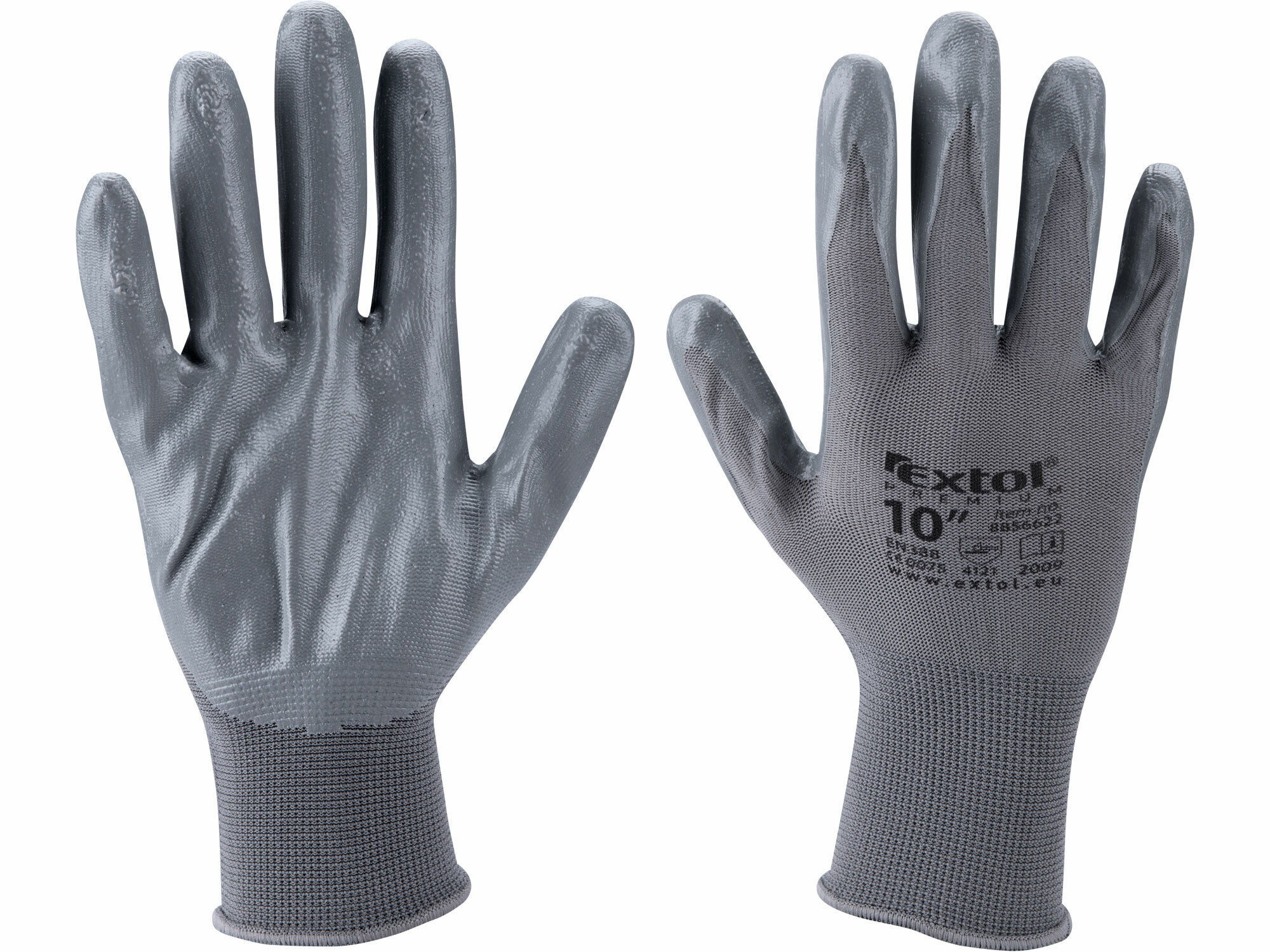 Rukavice nylon, máčané v nitrile, S/8", EXTOL PREMIUM
