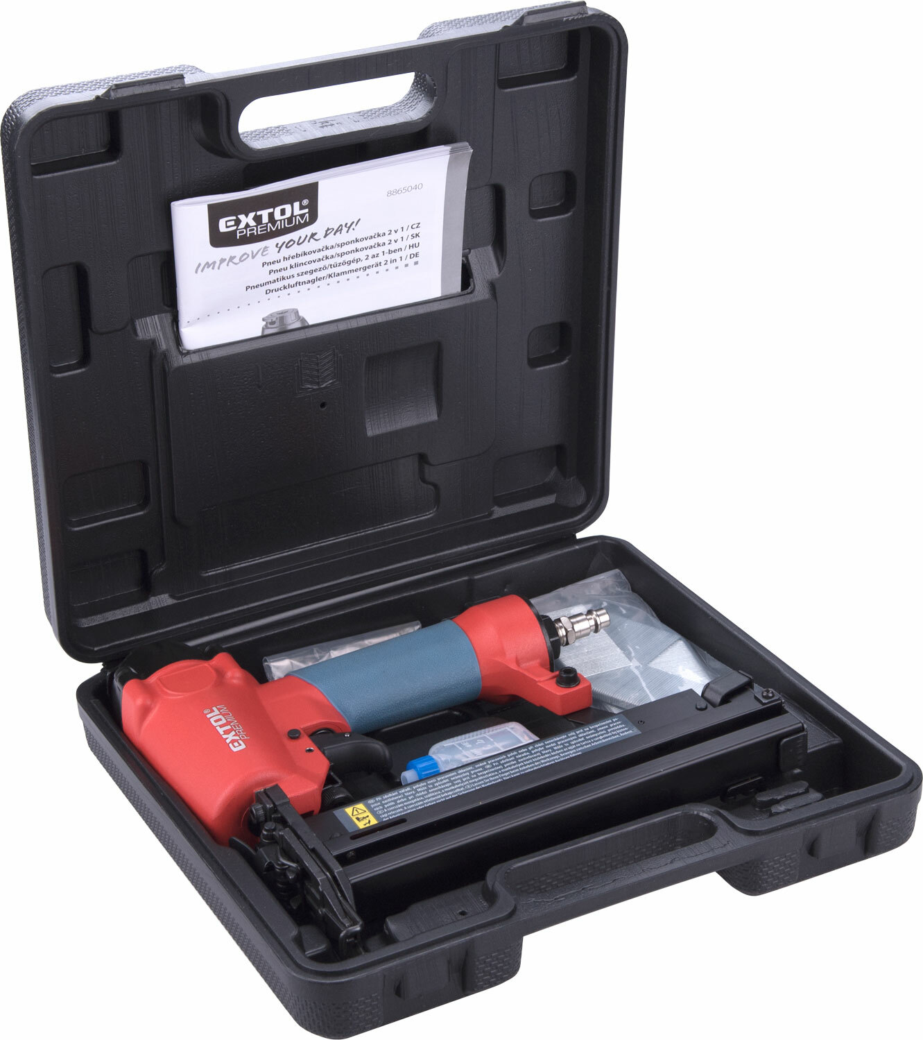 Klincovačka a sponkovačka pneumatická, klince 16-45mm/1,25x1mm, spony 5,7mm