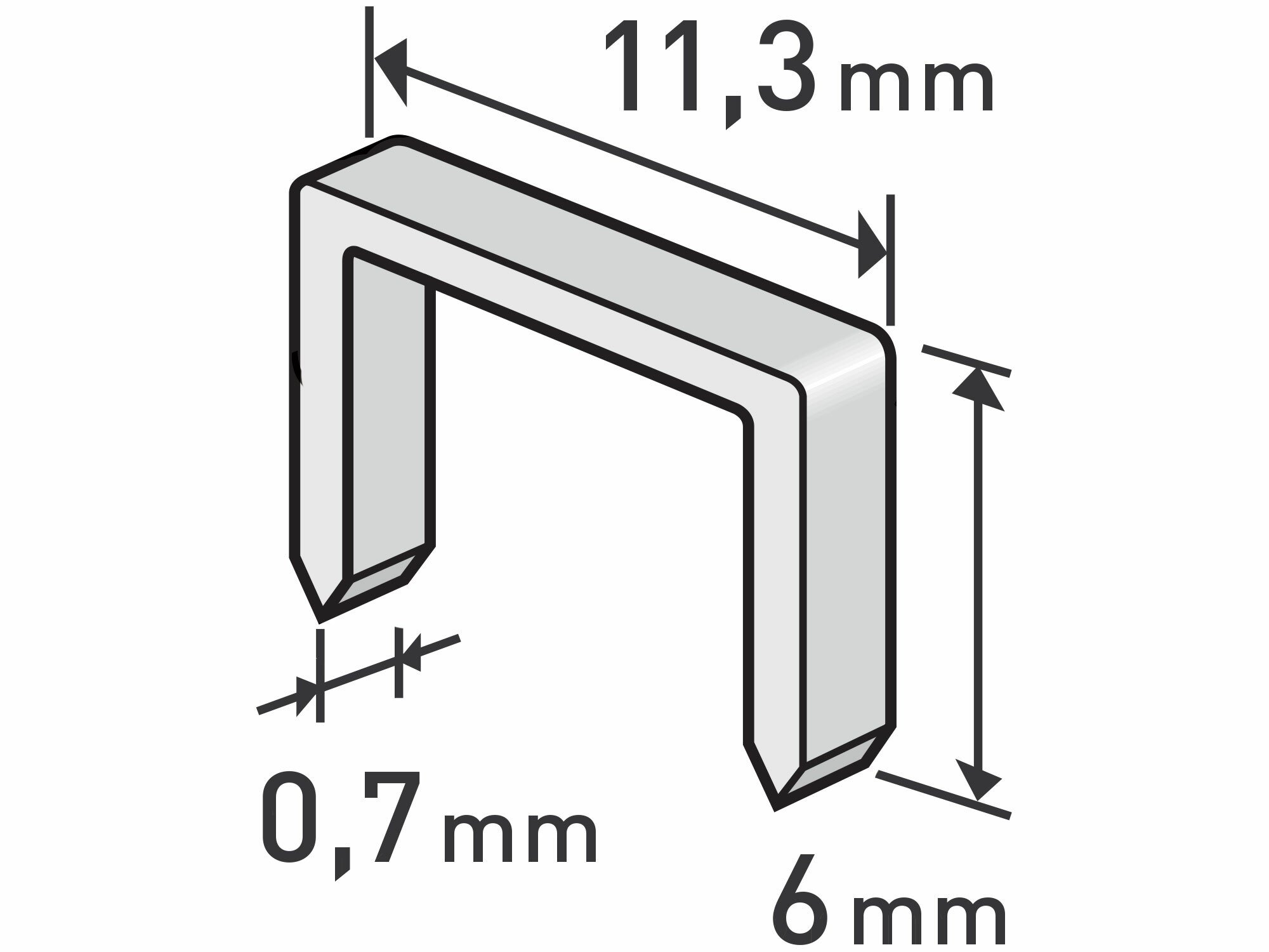 Spony 6mm, 11,3x0,52x0,70mm, balenie 1000ks, EXTOL PREMIUM