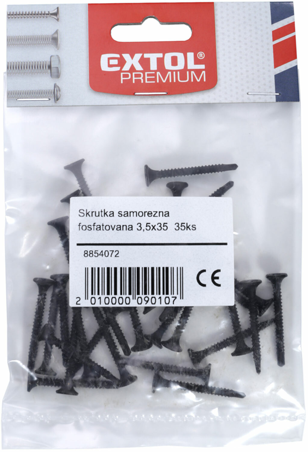Skrutka samorezná fosfátovaná, 50ks, 3,5x25, EXTOL PREMIUM