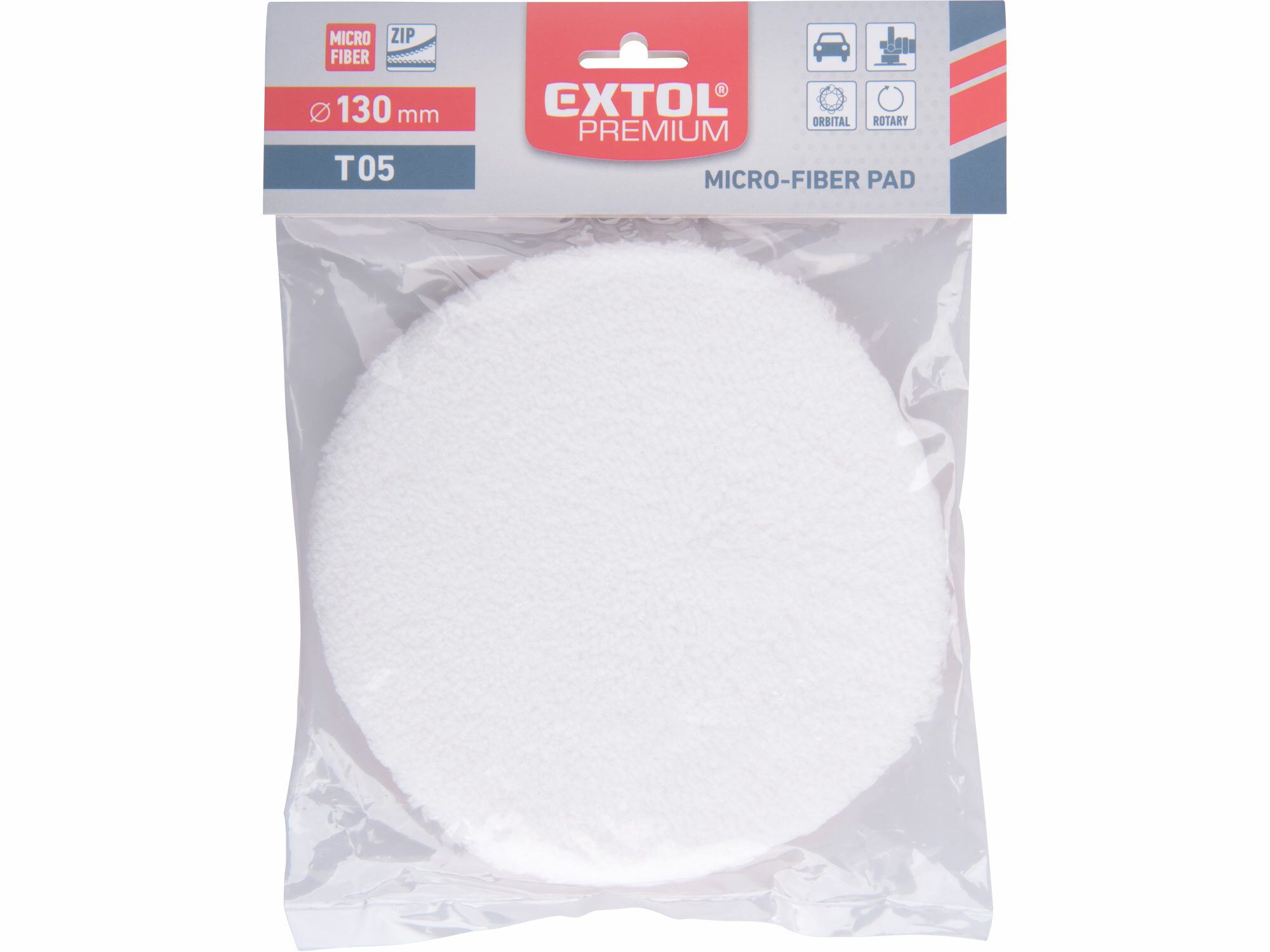 Kotúč leštiaci mikrovlákno, T05, Ø130mm, EXTOL PREMIUM