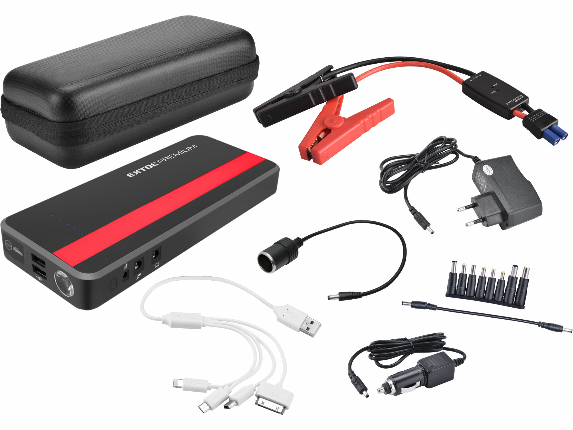 Štartovací zdroj s powerbankou, 18000mAh, 350A, max.700A, EXTOL PREMIUM