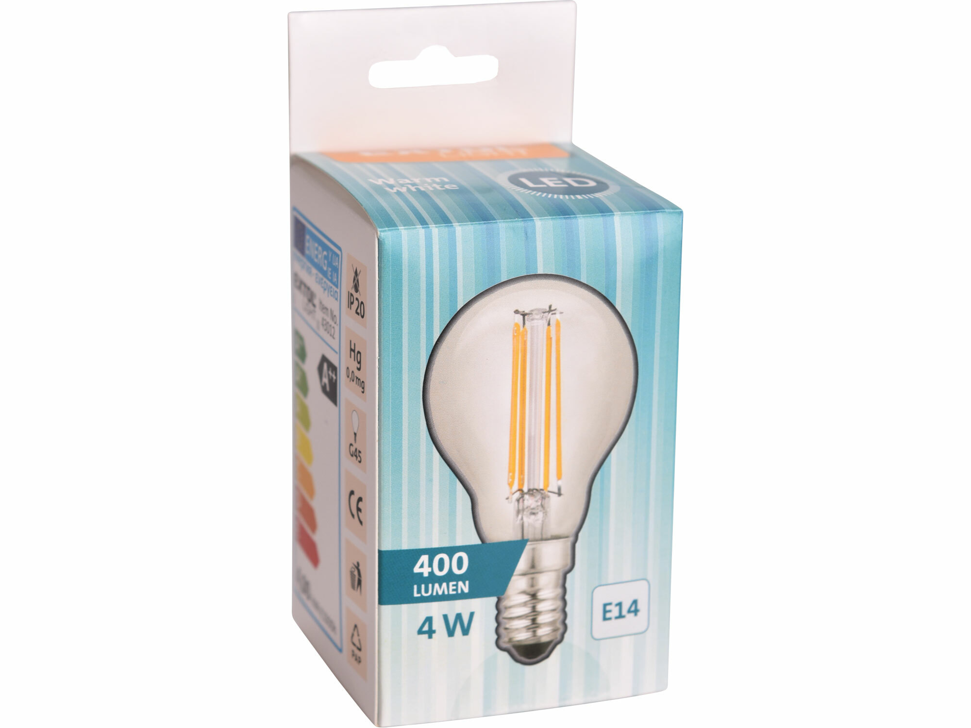 Žiarovka LED číra, 4W, 400lm, E14, EXTOL LIGHT
