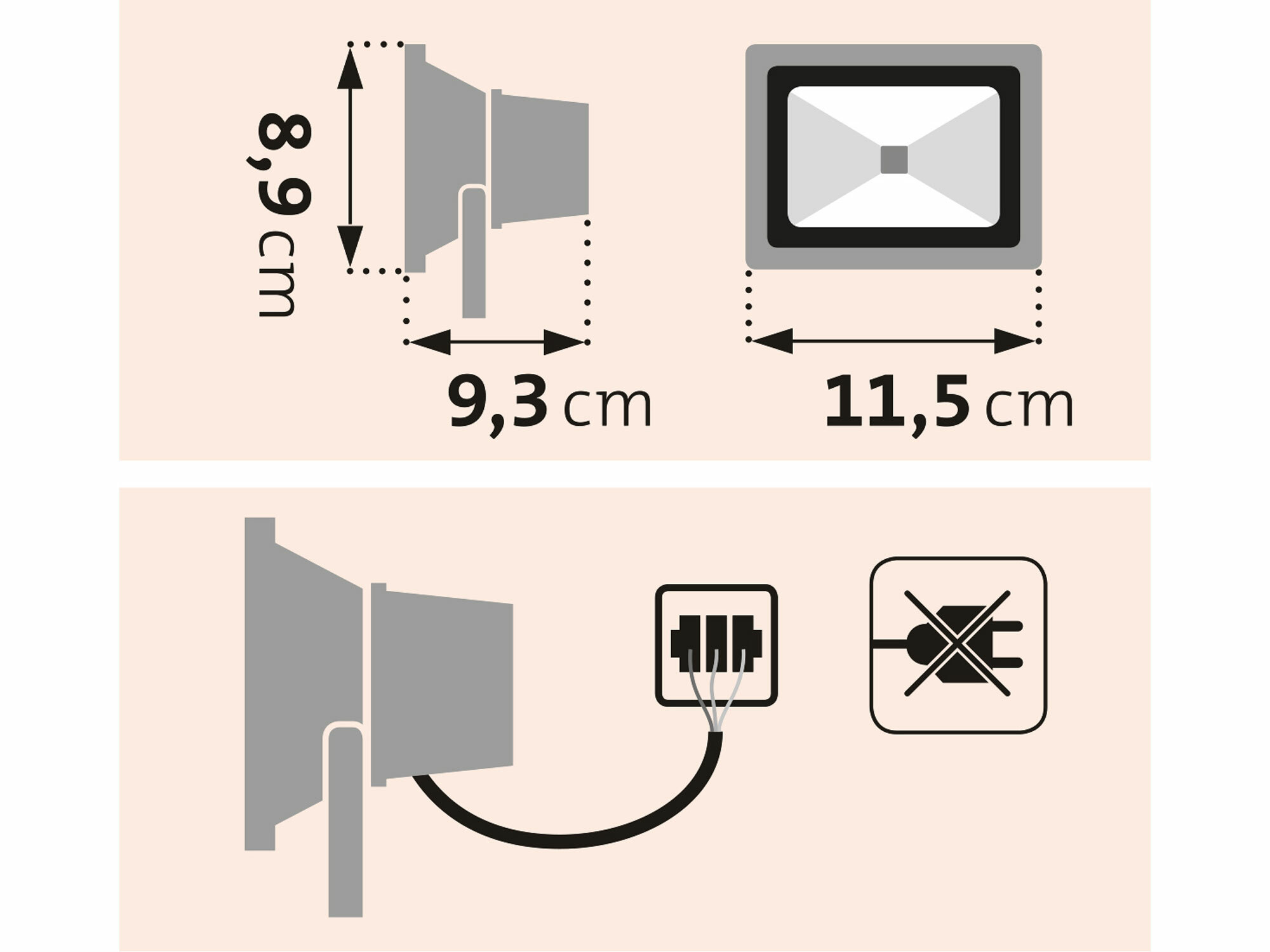Svietidlo LED, 10W, 800lm, IP65