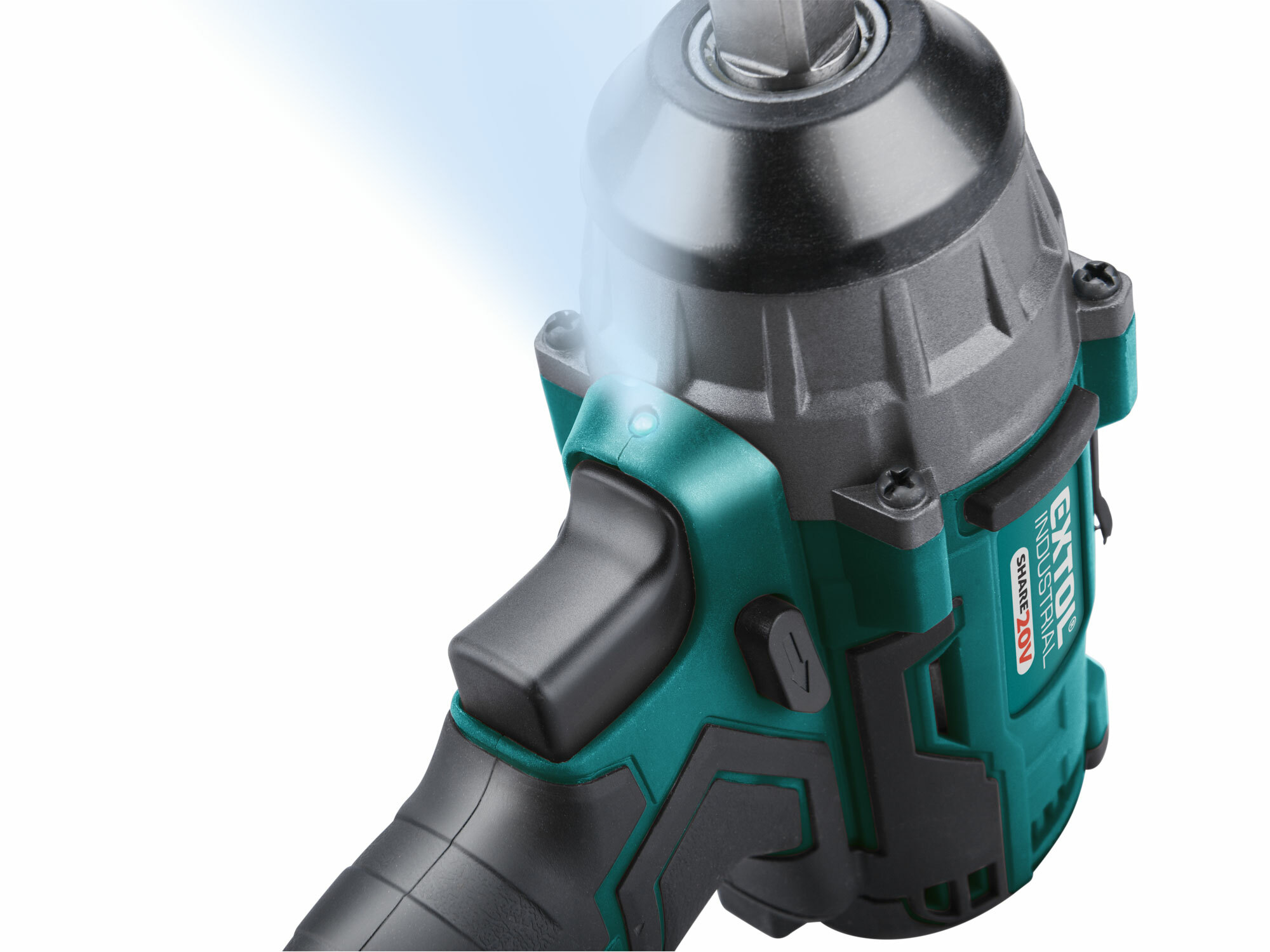Uťahovač rázový aku Share20V, 1x 2Ah, 250Nm, bezuhlíkový motor, EXTOL INDUSTRIAL