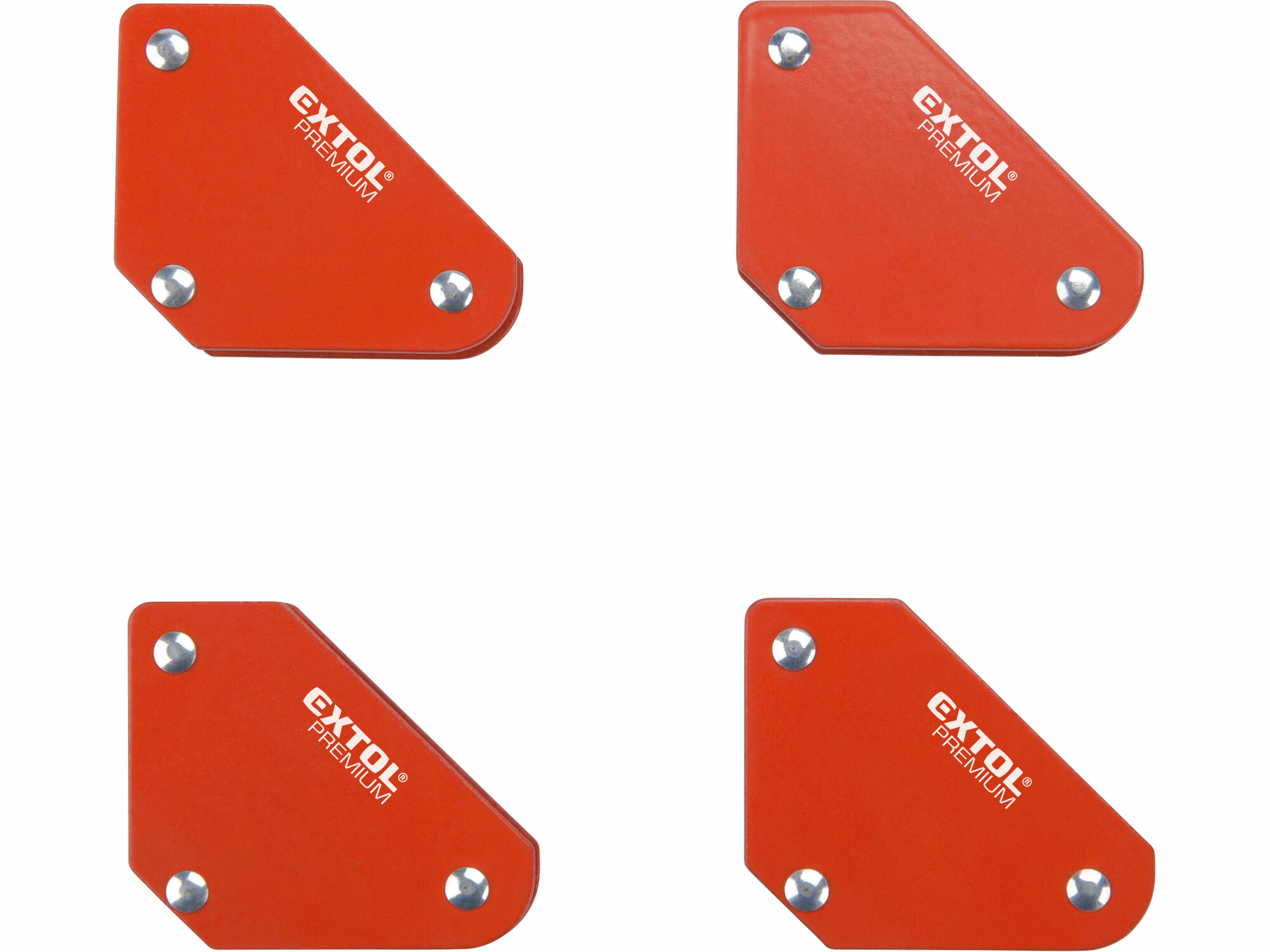 Uholník magnetický na zváranie, 4ks, 45°-90°-135°., sila magnetu 4kg, EXTOL PREMIUM