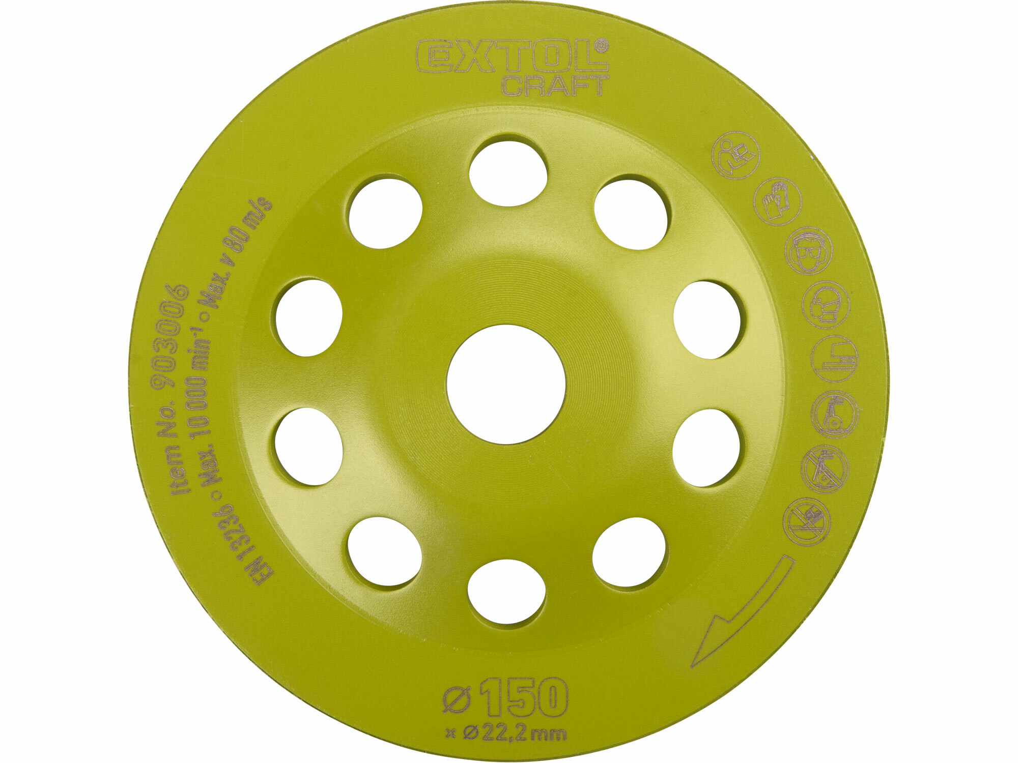 Kotúč brúsny diamantový, 150mm, Turbo, EXTOL CRAFT