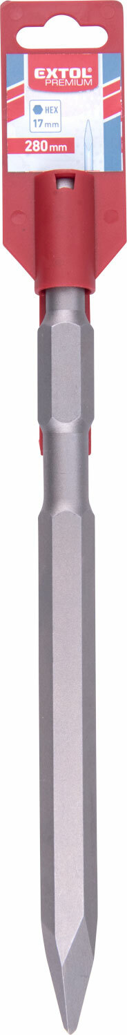 Sekáč špicatý HEX 17mm, dĺžka 280mm, EXTOL PREMIUM
