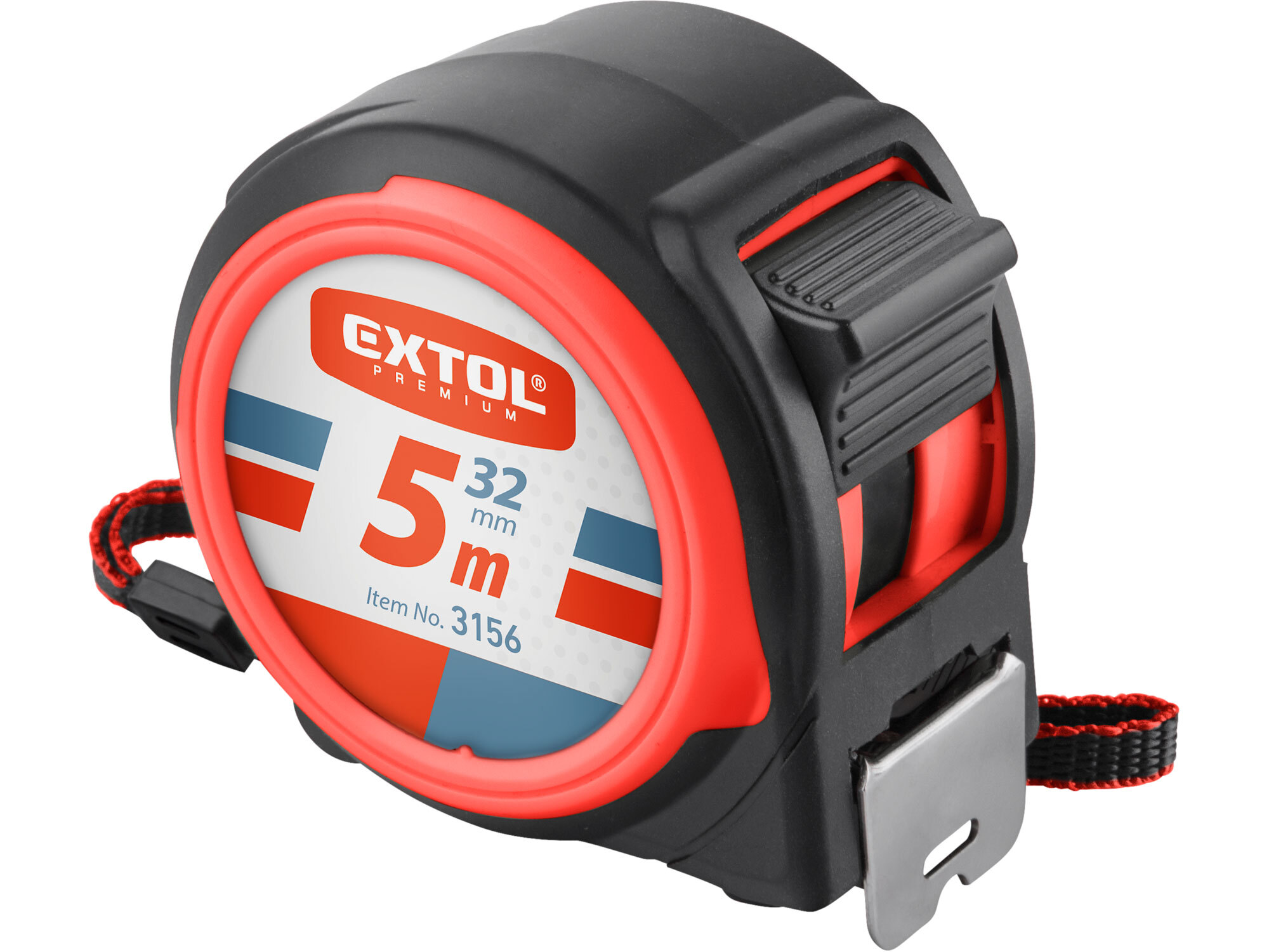 Meter zvinovací pogumovaný, 5m, šírka pásu 32mm, EXTOL PREMIUM