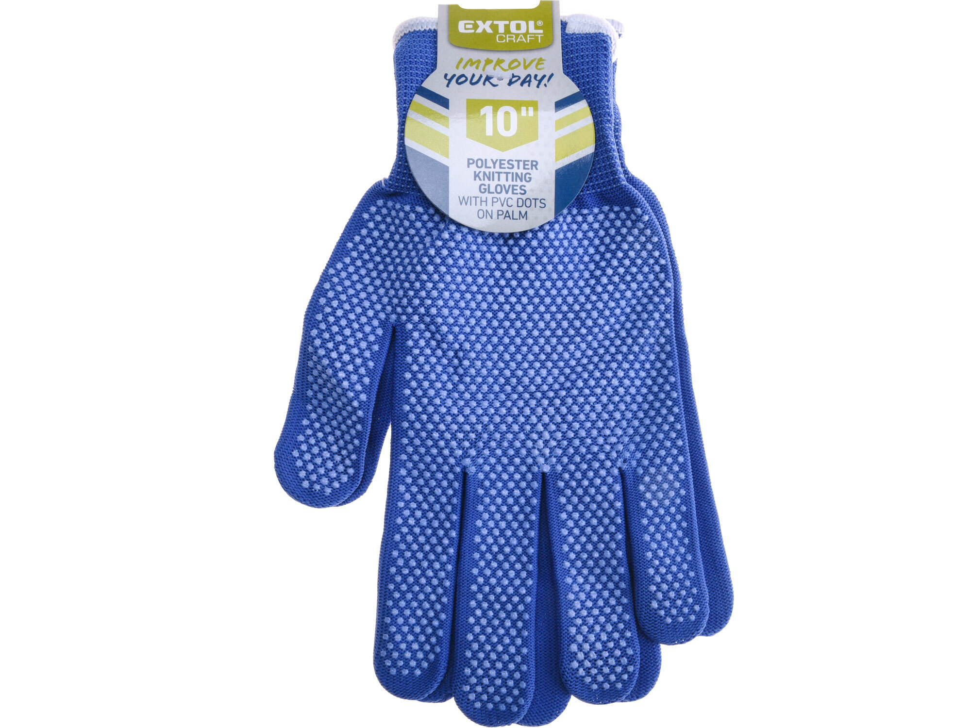 Rukavice polyester, PVC terčíky, 10", EXTOL CRAFT