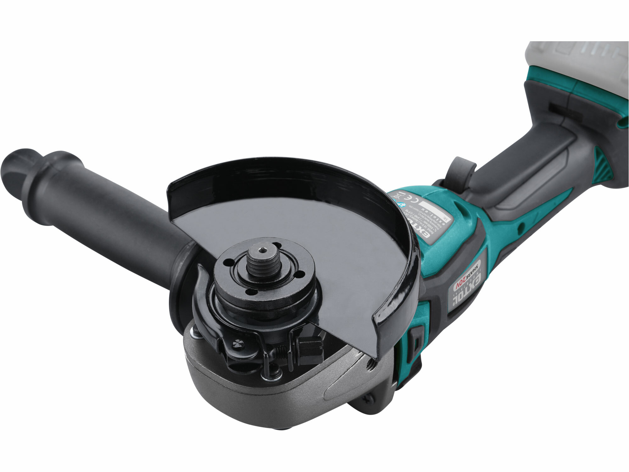 Brúska uhlová aku Share20V, bez aku, 125mm, bezuhlíkový motor, EXTOL INDUSTRIAL