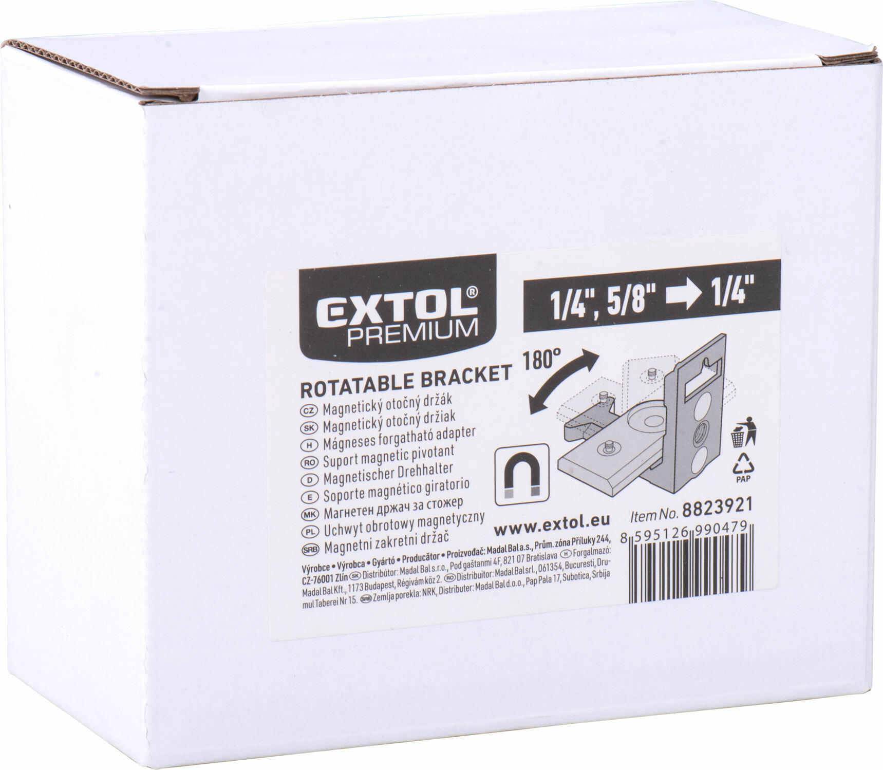 Držiak magnetický na laserovú vodováhu, horizontálne nastavenie, EXTOL PREMIUM