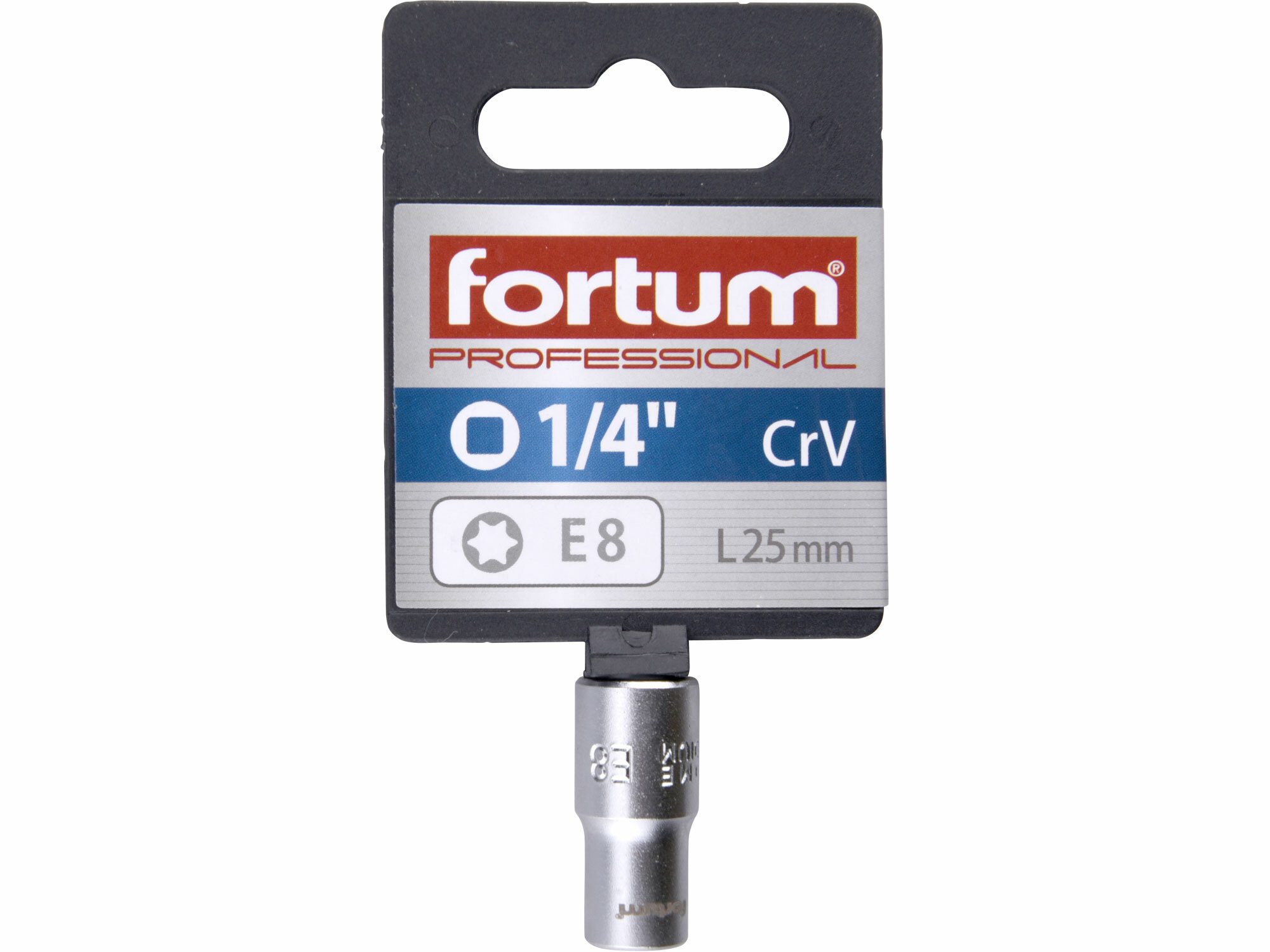 Hlavica nástrčná TORX, E8, 1/4”, FORTUM