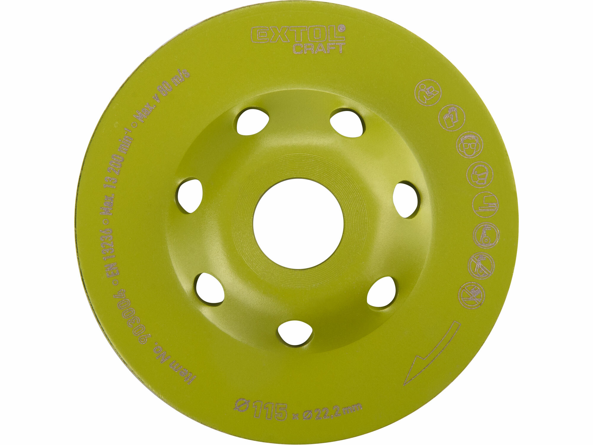 Kotúč brúsny diamantový, 115mm, Turbo, EXTOL CRAFT