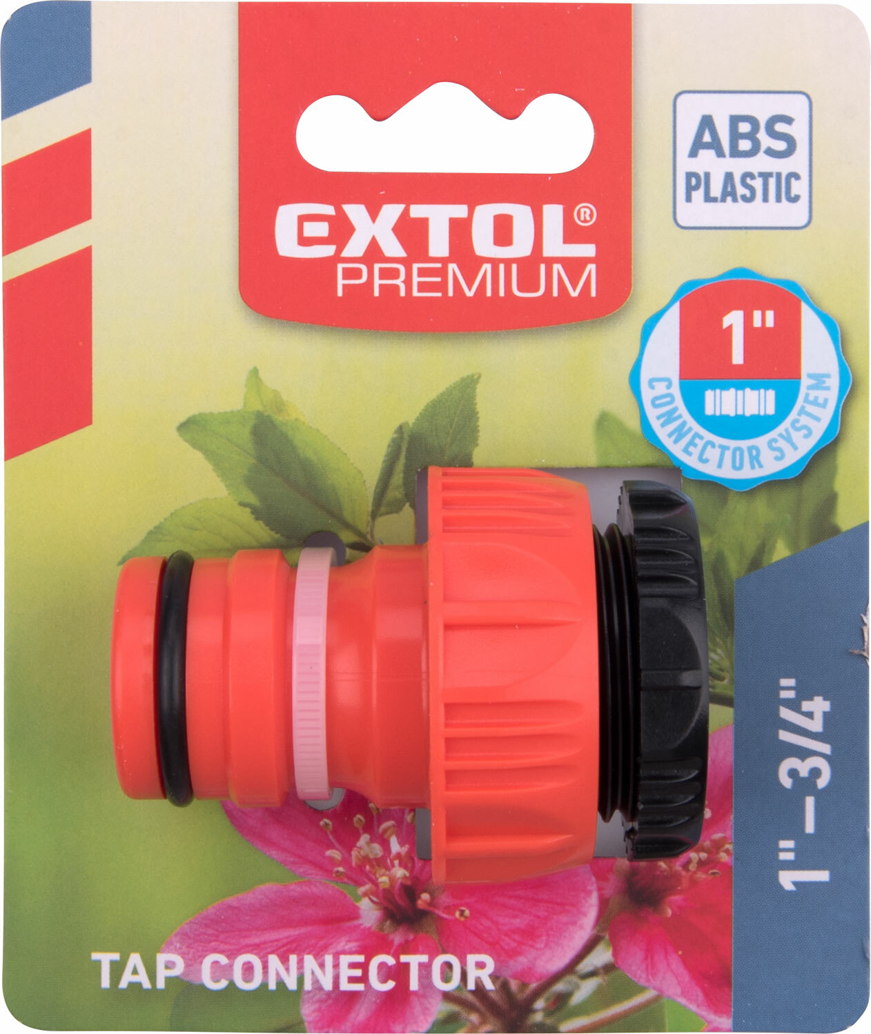 Rýchlospojka na záhradný ventil plastová, 1", adaptér na 3/4'', vnútorný závit, ABS, EXTOL PREMIUM