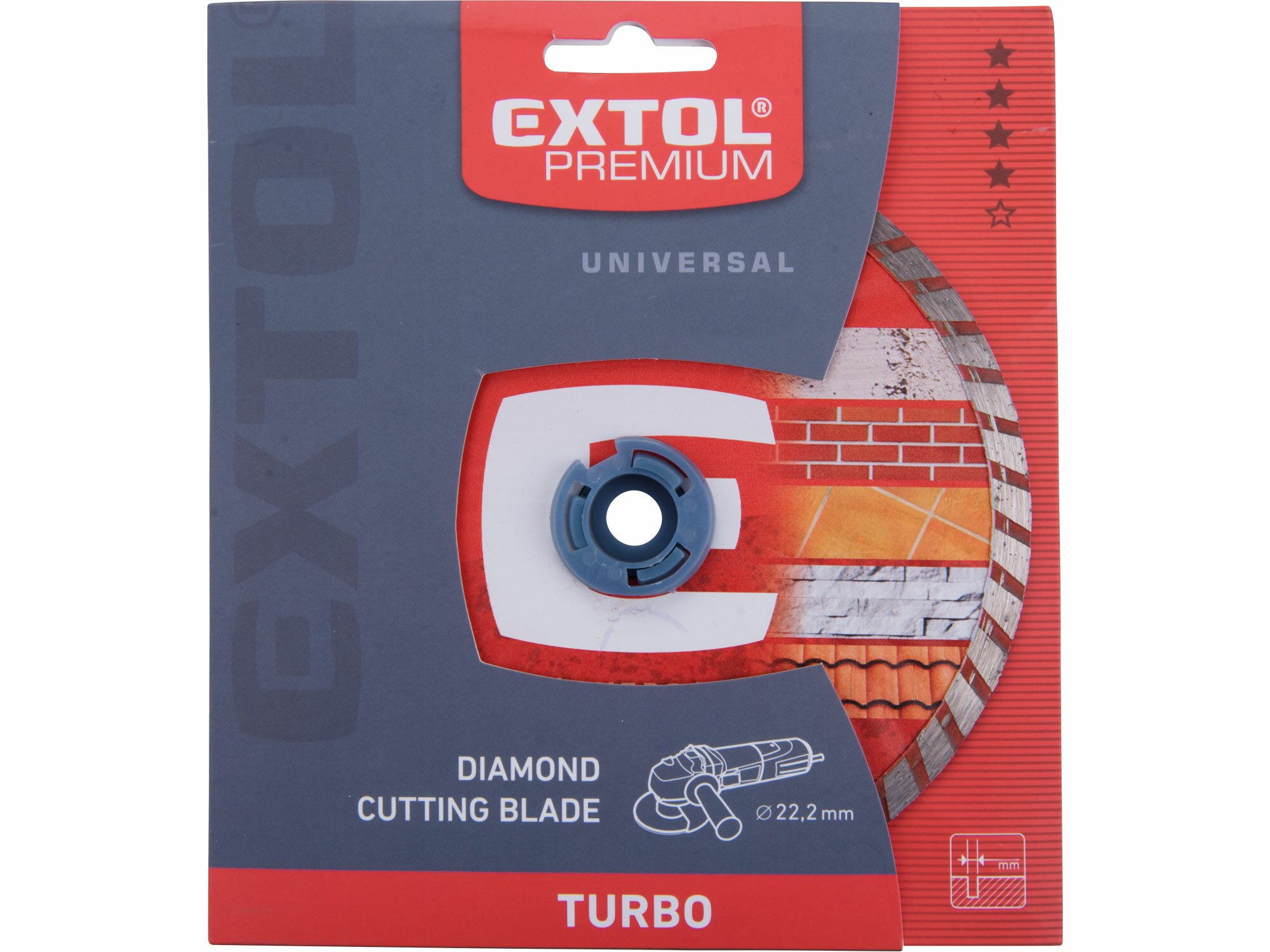 Kotúč rezný diamantový Turbo, 180mm, EXTOL PREMIUM