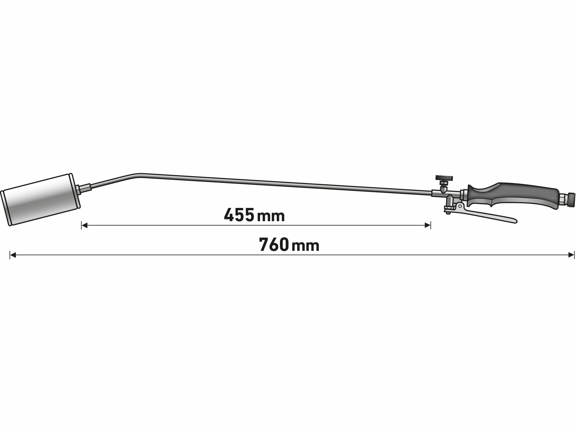 Horák plynový, dýza 60mm, dĺžka 760mm