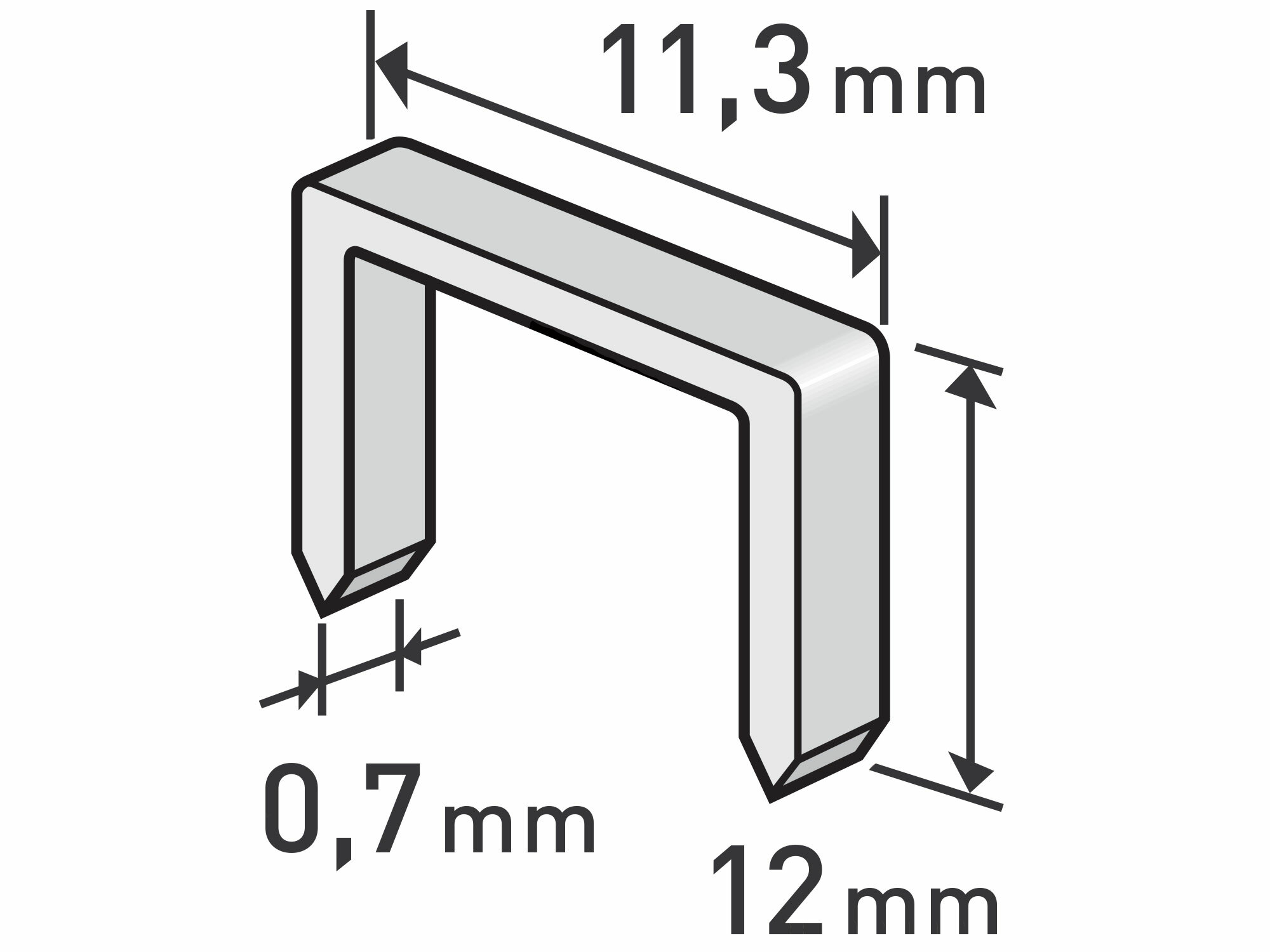 Spony 12mm, 11,3x0,52x0,70mm, balenie 1000ks, EXTOL PREMIUM