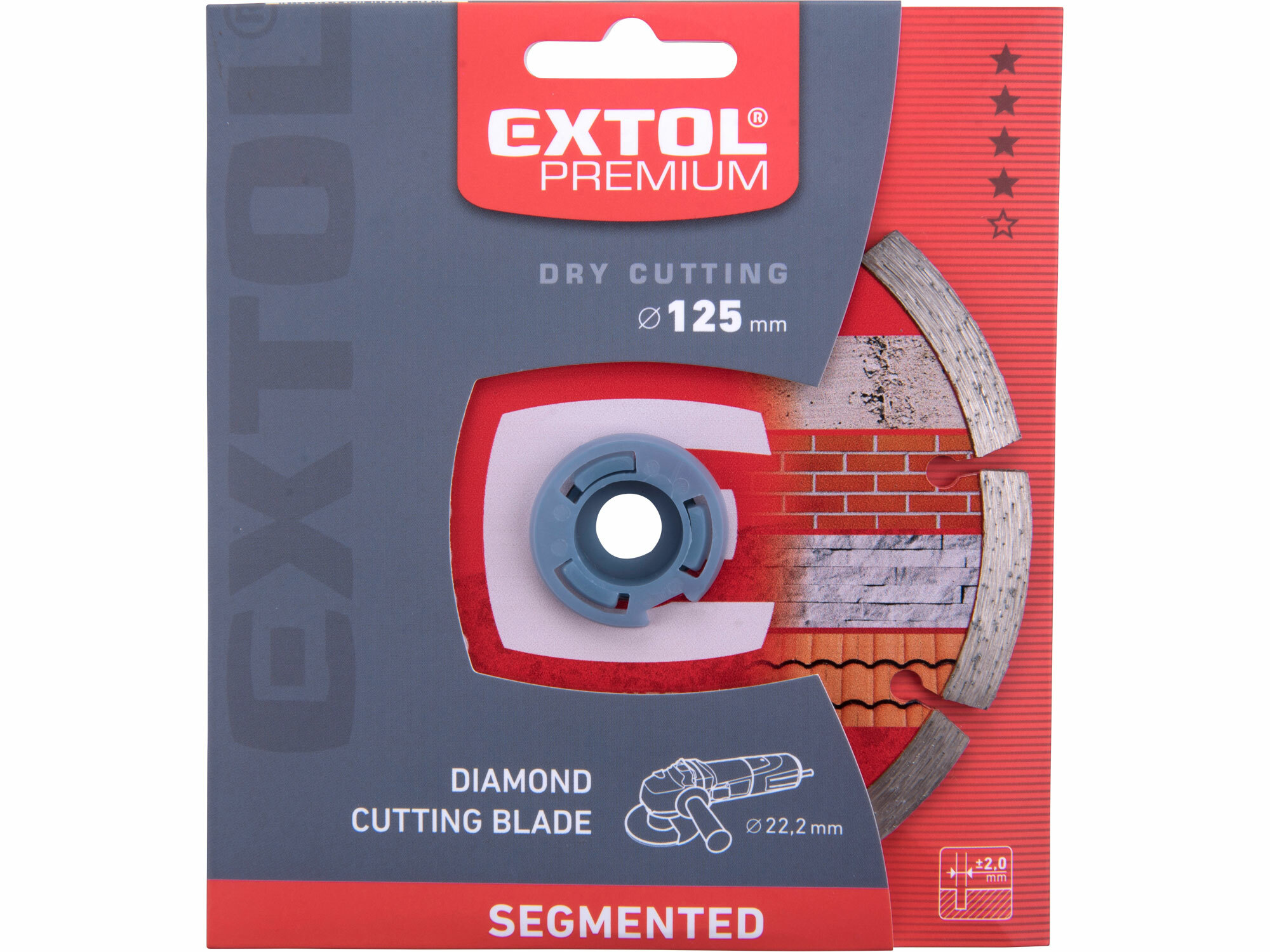 Kotúč rezný diamantový segmentový, 125mm, EXTOL PREMIUM