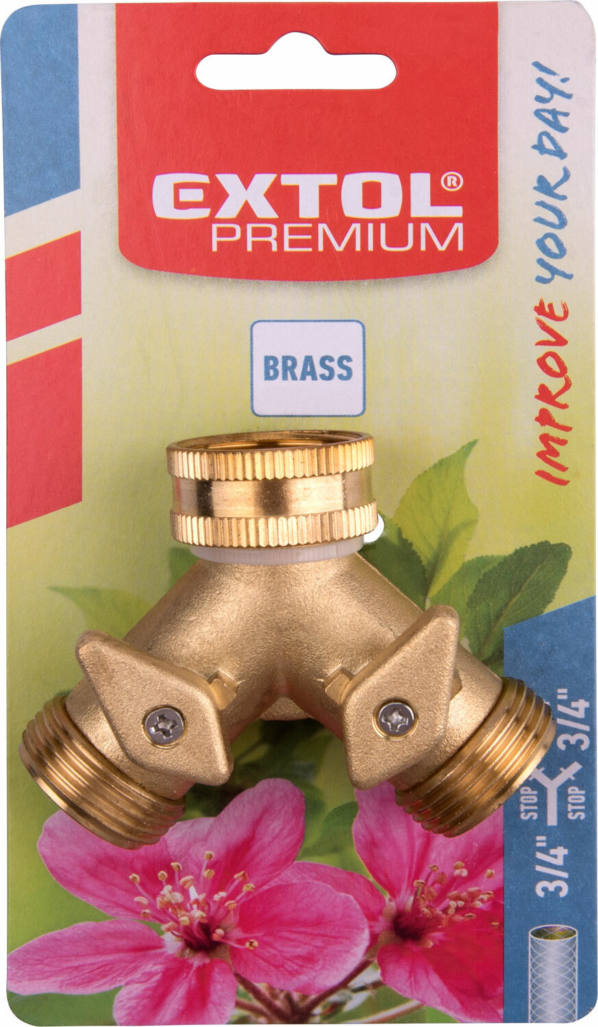 Ventil mosadzný / rozdvojka, 3/4'', mosadz, EXTOL PREMIUM