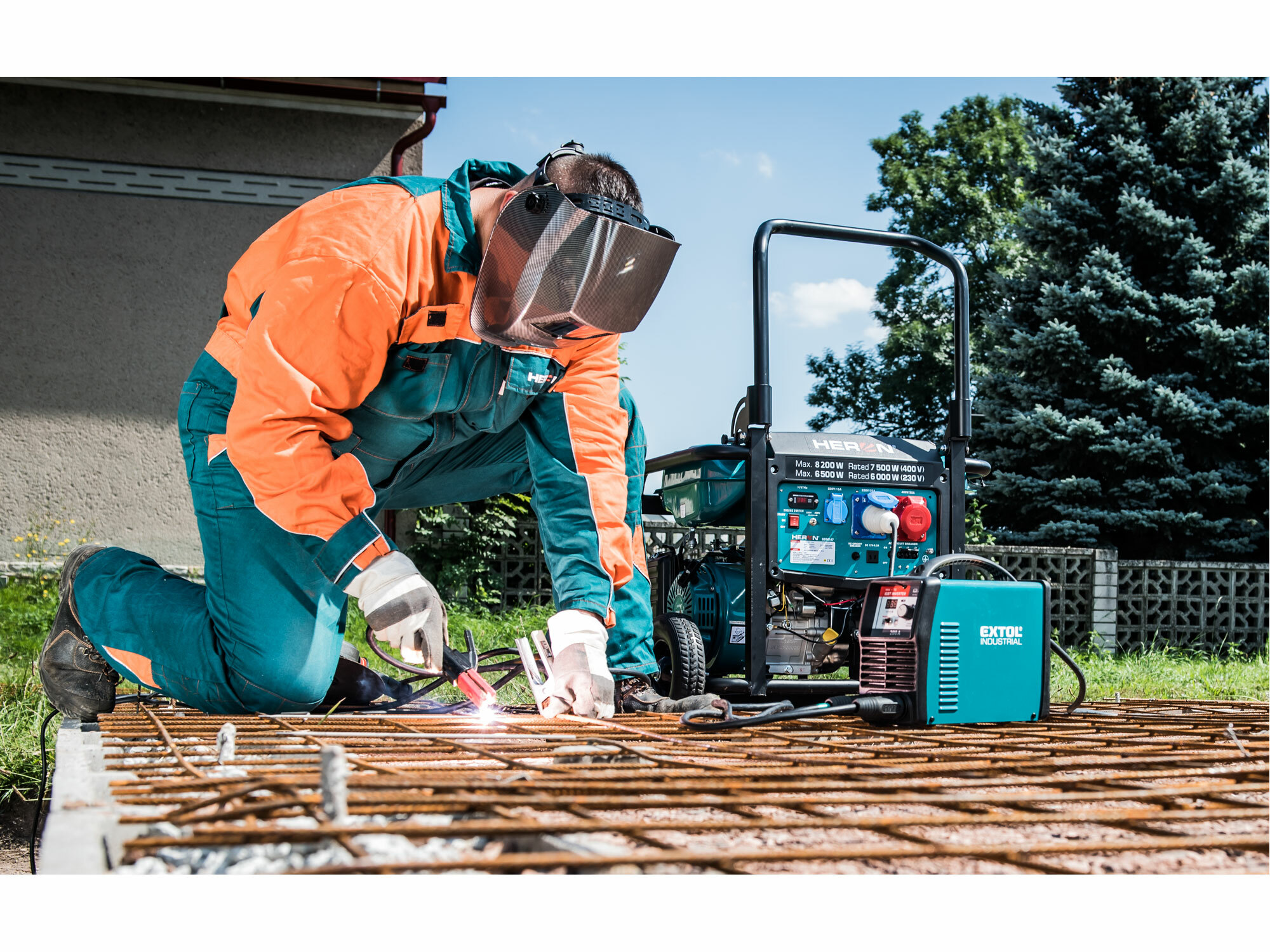 Invertor zvárací 10-160A, príkon 5,2kW, 62V, MMA a TIG, EXTOL INDUSTRIAL