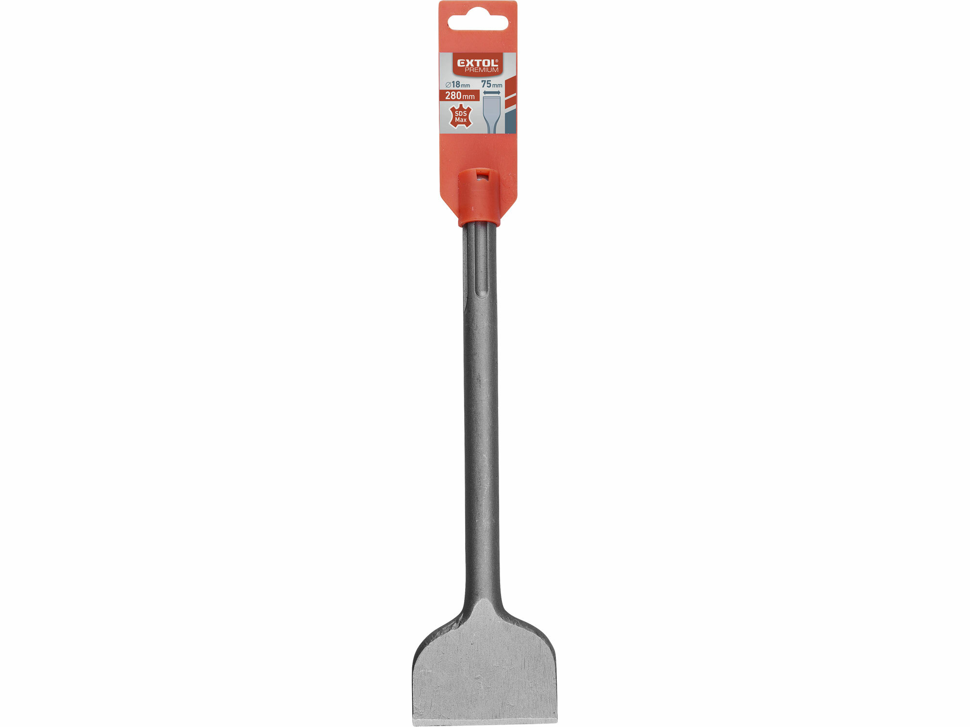 Sekáč plochý SDS-max, 280mm, šírka 75mm, EXTOL PREMIUM